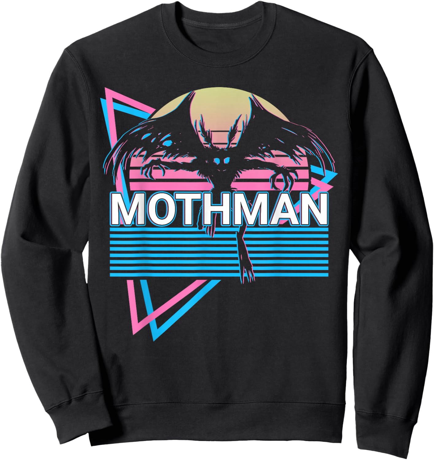 Mothman Cryptozoology Retro Kryptide Sweatshirt - Sweatshirt | Black