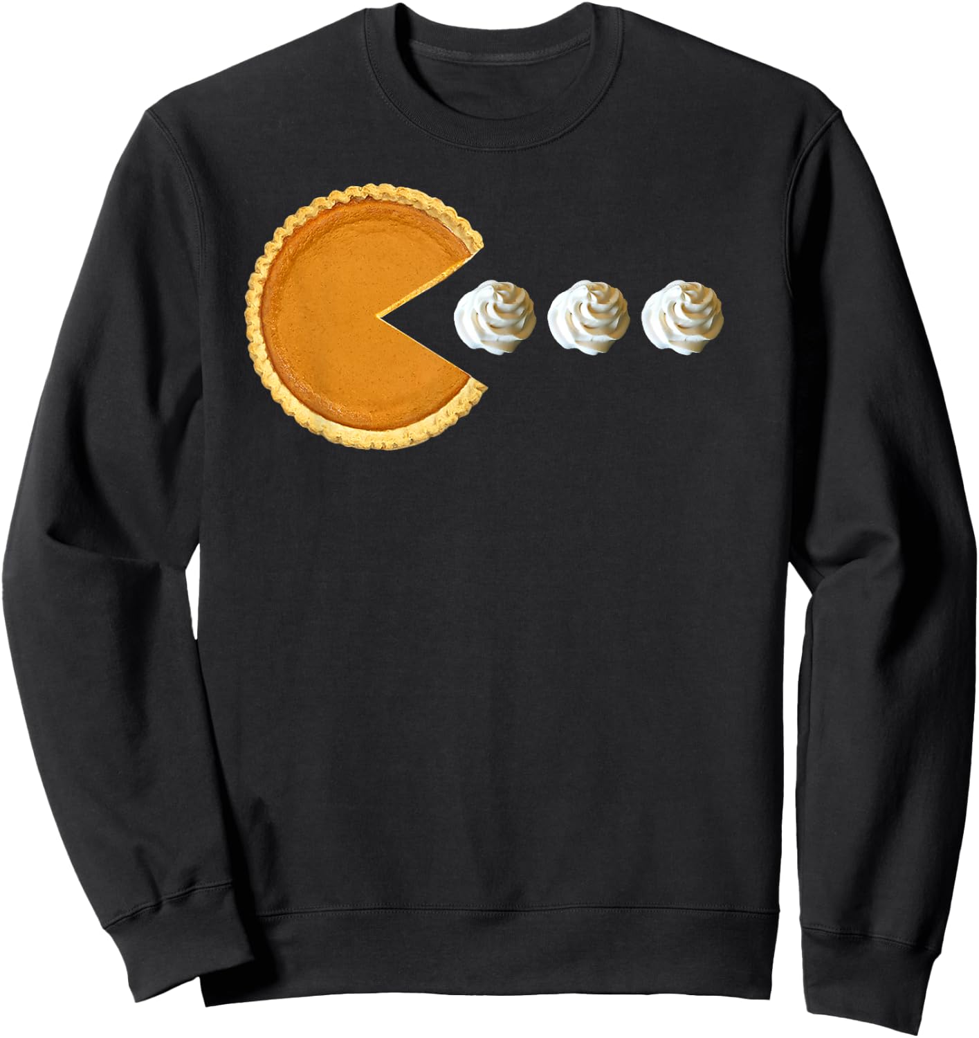 Pumpkin Pie Eating Whipped Cream Funny Boys Thanksgiving Sweatshirt - Sweatshirt | Black