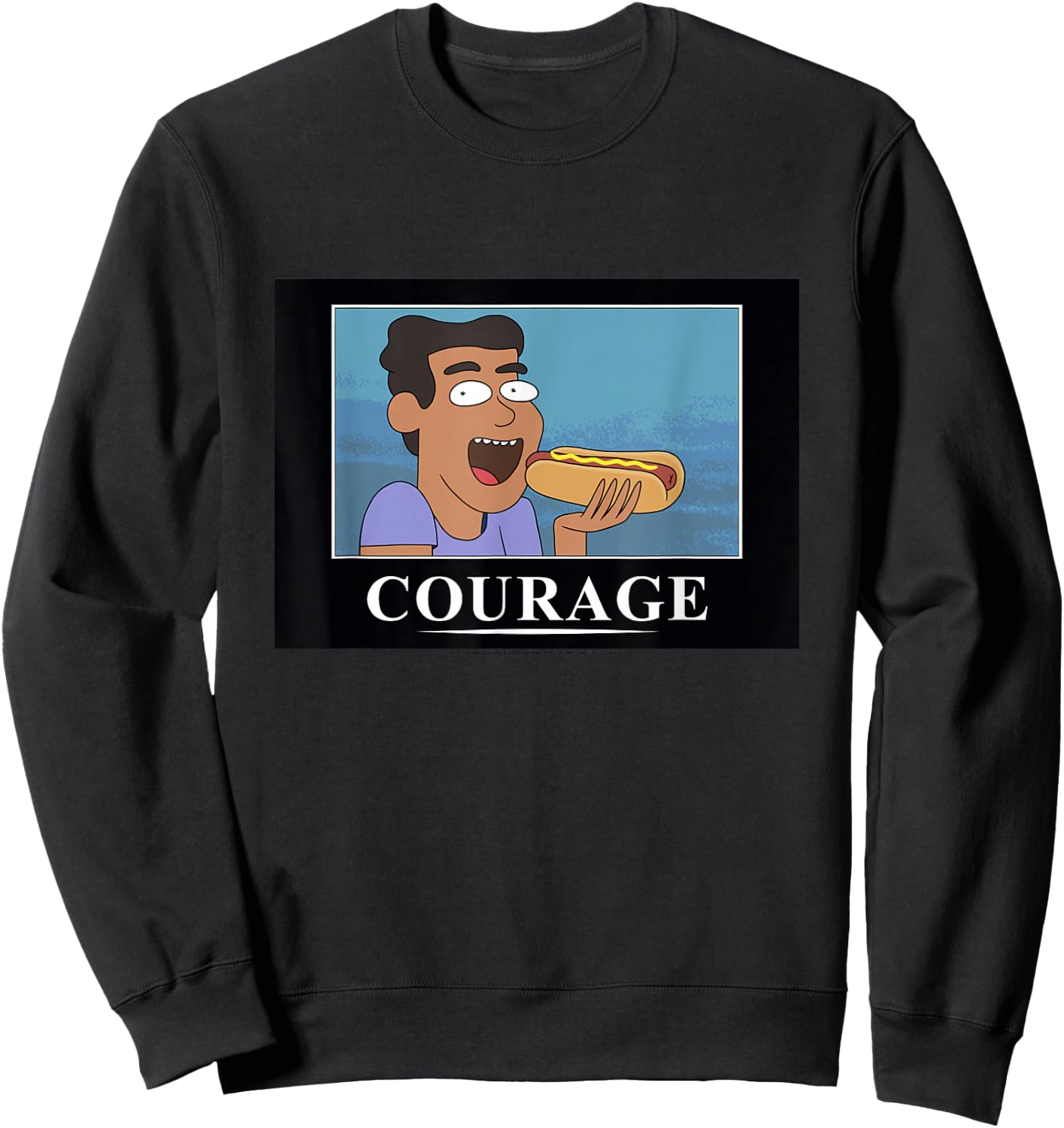 Rick and Morty Courage Poster Sweatshirt - Sweatshirt | Black