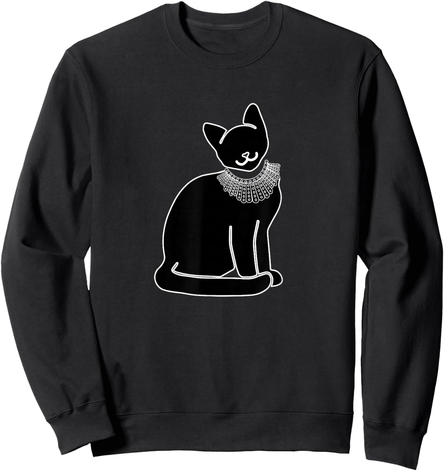 Cat with Ruth Bader Ginsburg Collar RBG Sweatshirt - Sweatshirt | Black