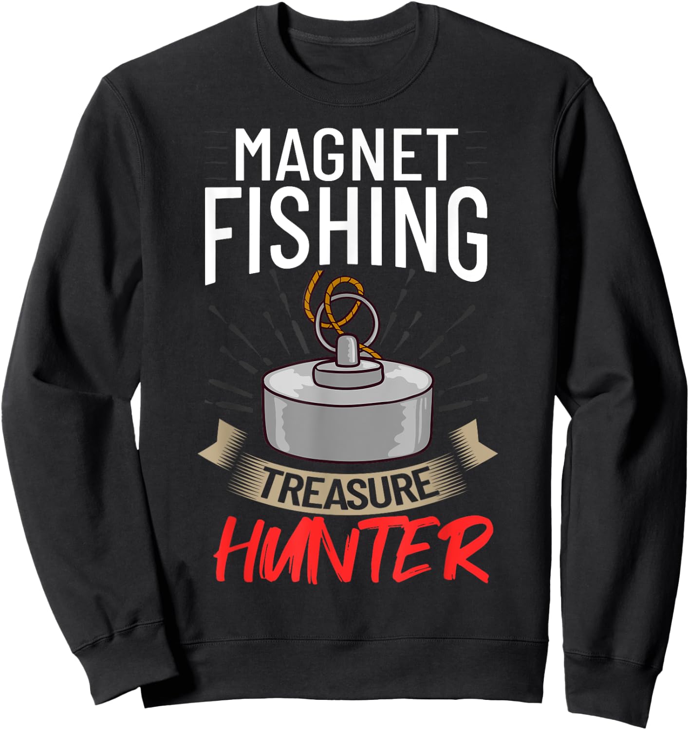 Magnet Fishing Beginner Fisher Usa Fisherman Sweatshirt - Sweatshirt | Black