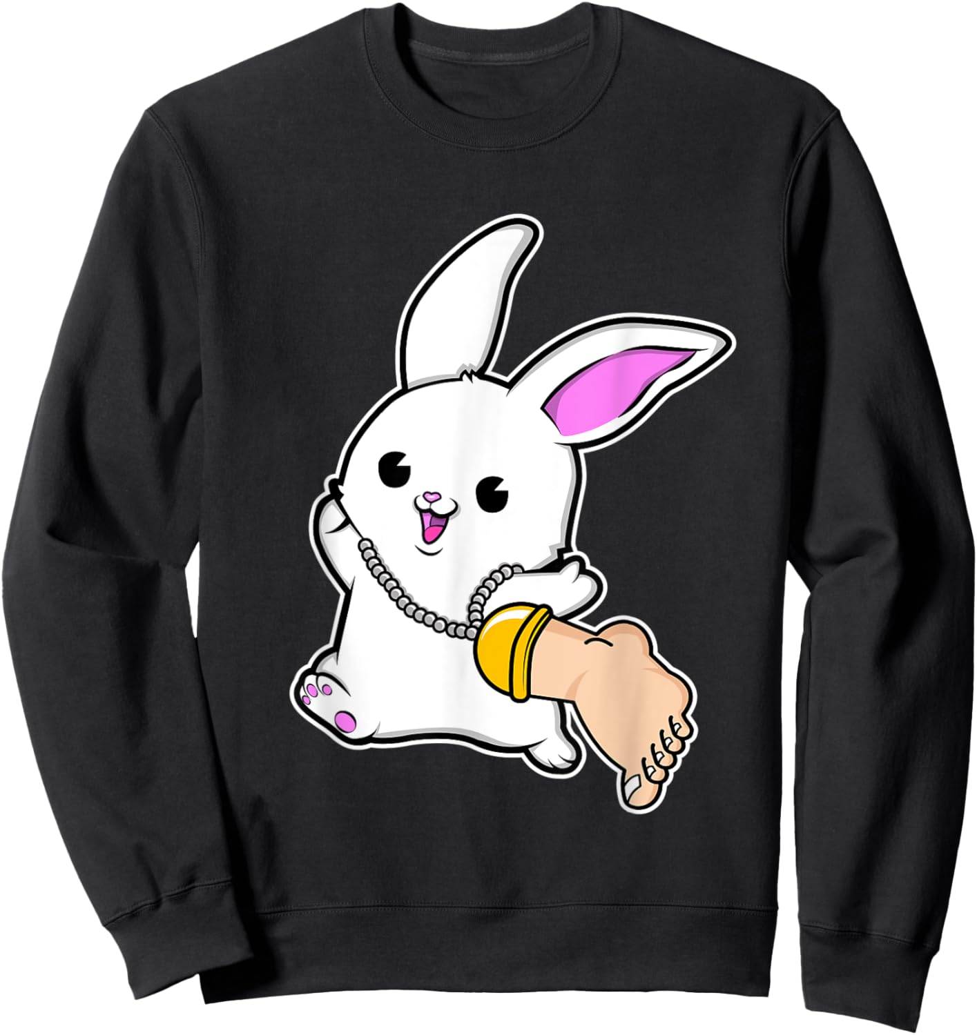 Funny Lucky Rabbits Foot Pun Bunny Lucky Charm Sweatshirt - Sweatshirt | Black