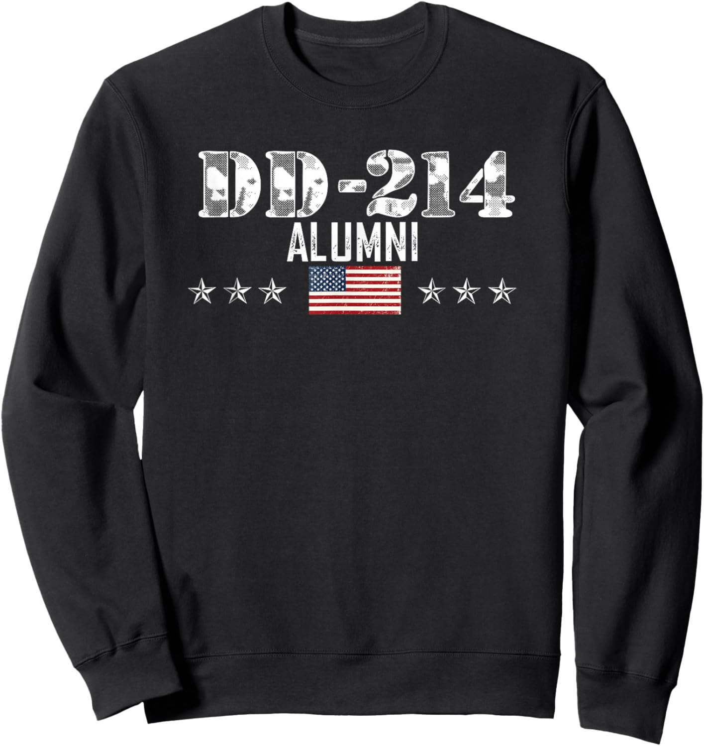 Vintage DD214 T Gift USA Armed Forces Alumni US Flag Sweatshirt - Sweatshirt | Black