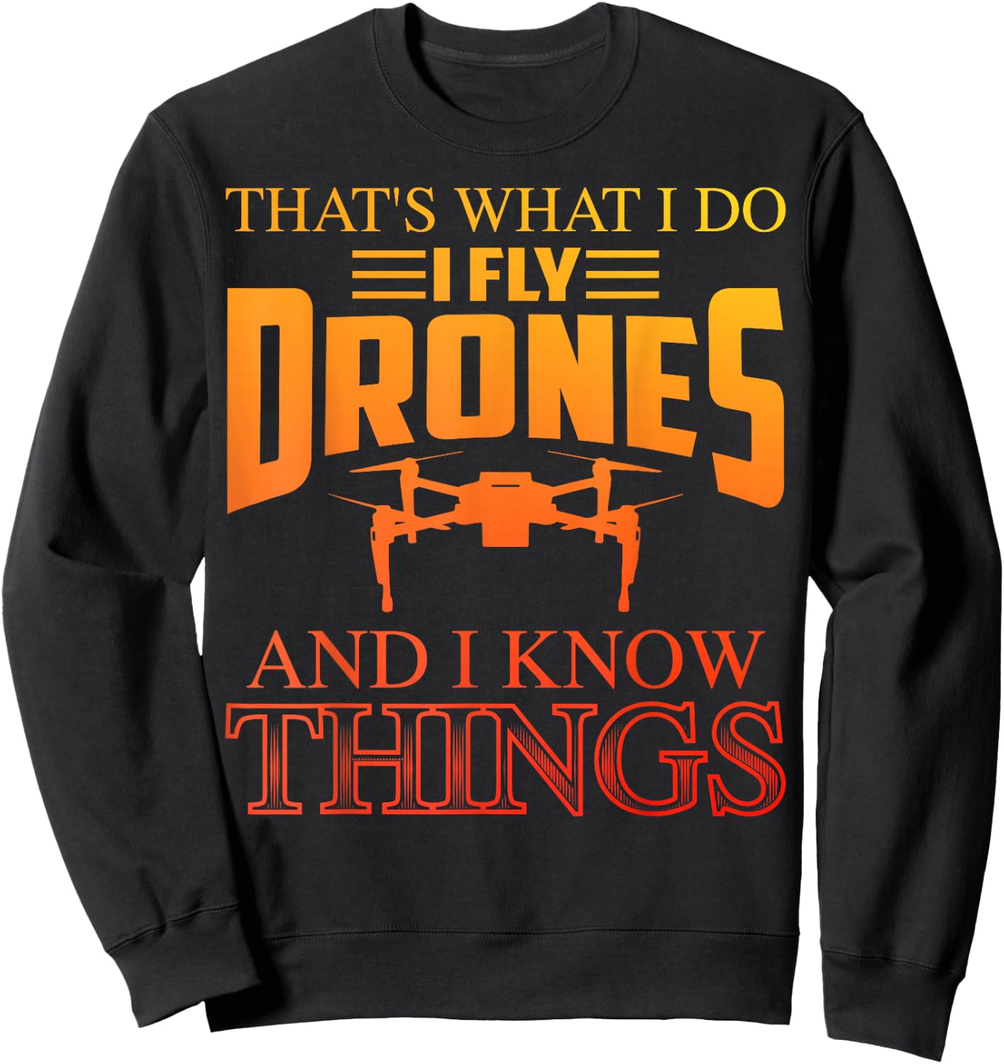 Funny Drone Art Women Boys Drone Racing Drone Pilot Sweatshirt - Sweatshirt | Black