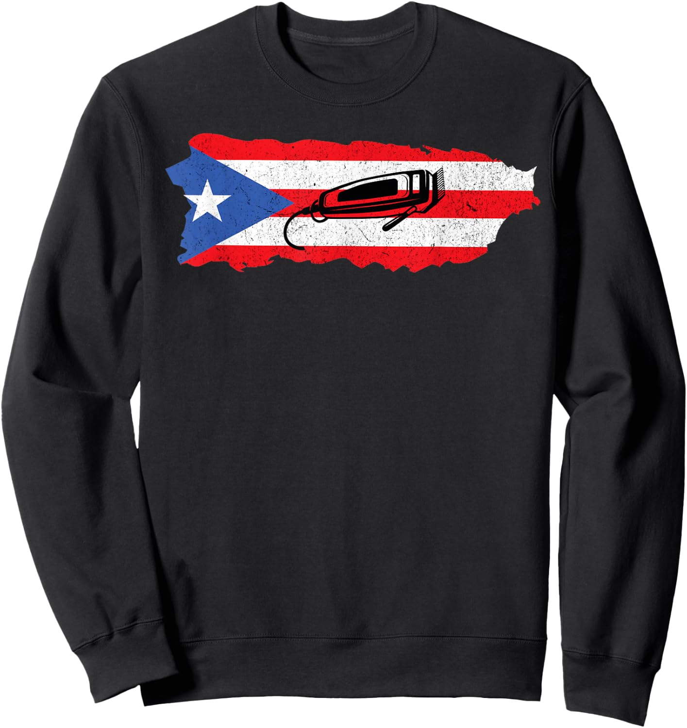 Barber Clippers Fade Haircut Barbershop Stylist from Puerto Rico Sweatshirt - Sweatshirt | Black