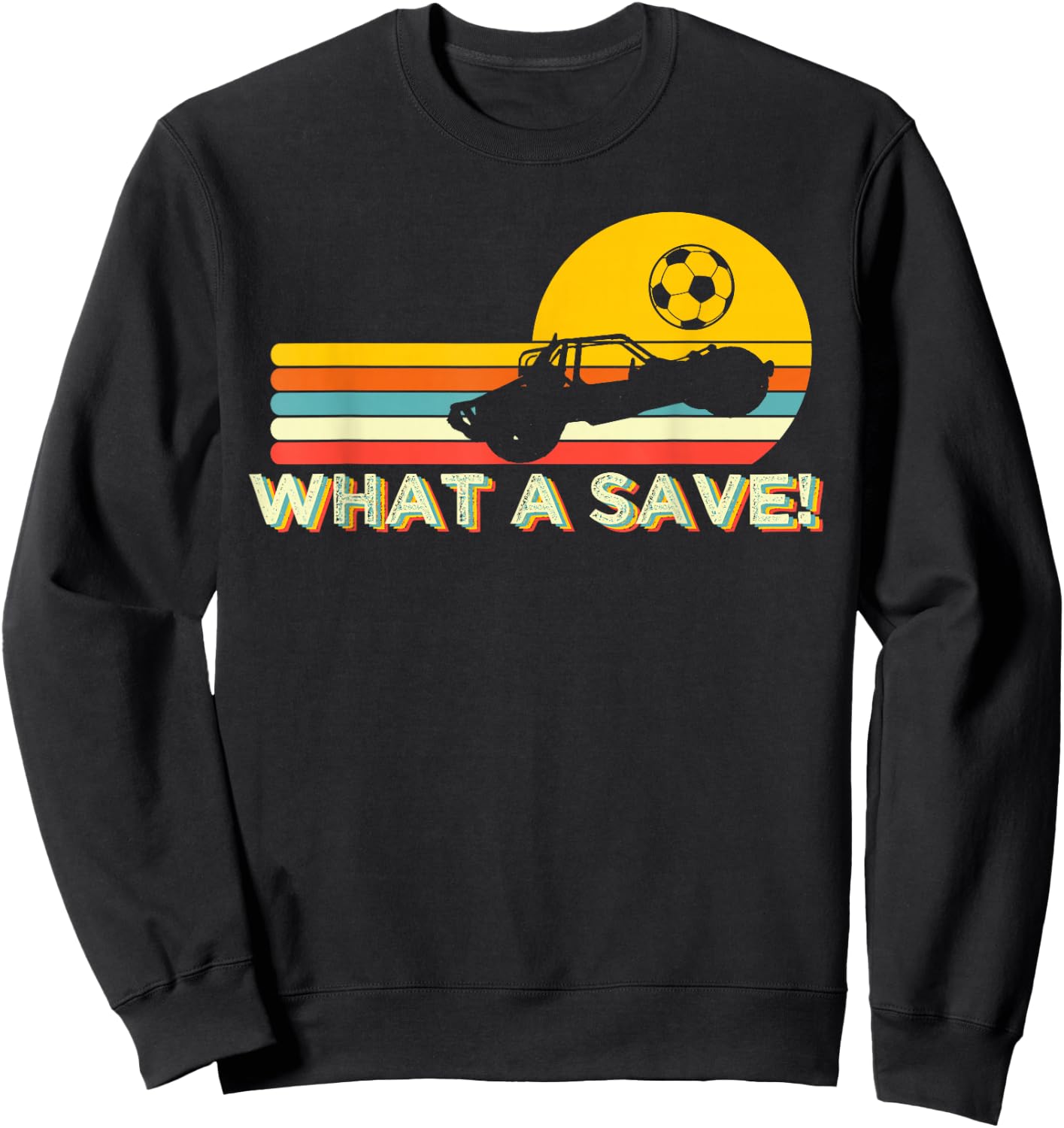 What a Retro Rocket Soccer Car League Sweatshirt - Sweatshirt | Black