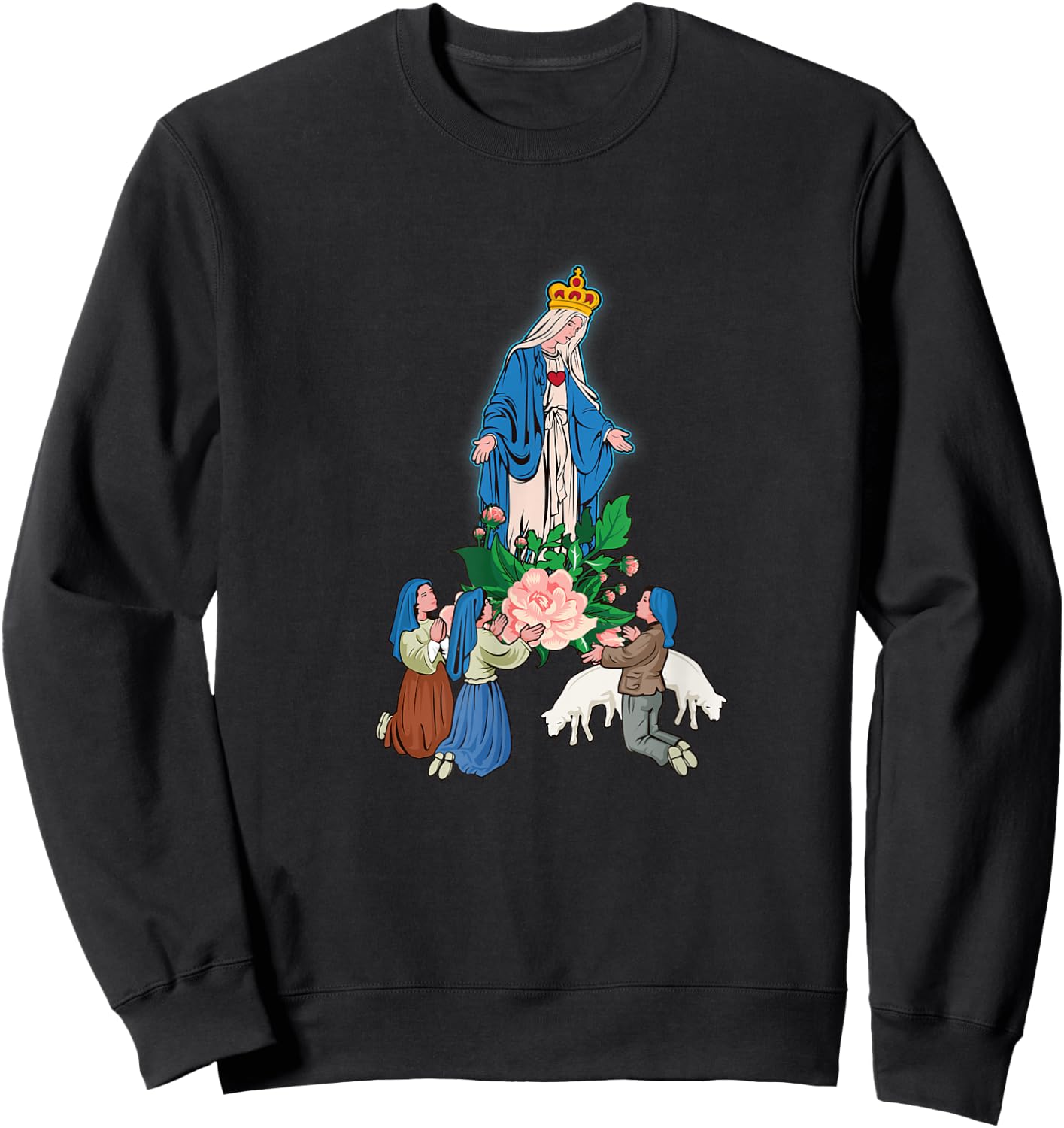 Our Lady of Fatima And The Little Shepherds Sweatshirt - Sweatshirt | Black