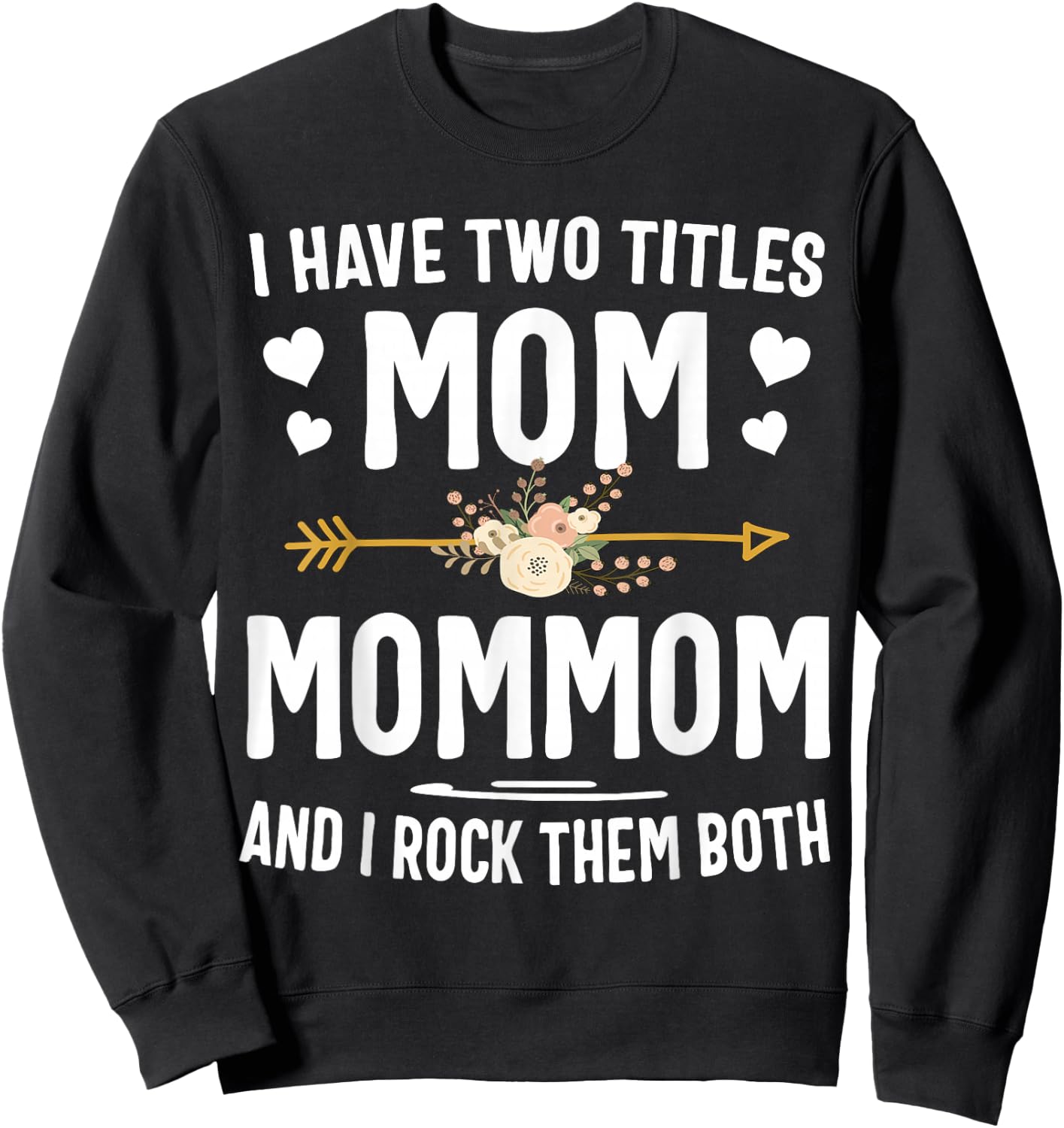 I Have Two Titles Mom and Mommom Shirt Sweatshirt - Sweatshirt | Black