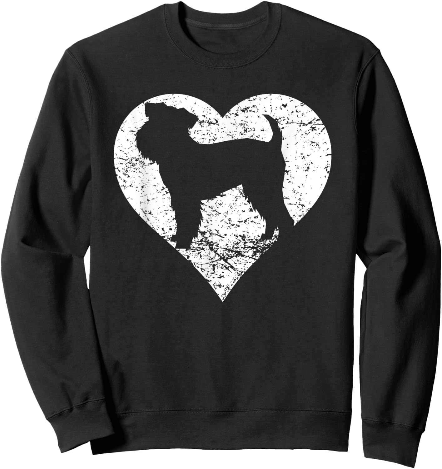 Distressed Brussels Griffon Heart Dog Owner Graphic Men Women Kids Sweatshirt - Sweatshirt | Black