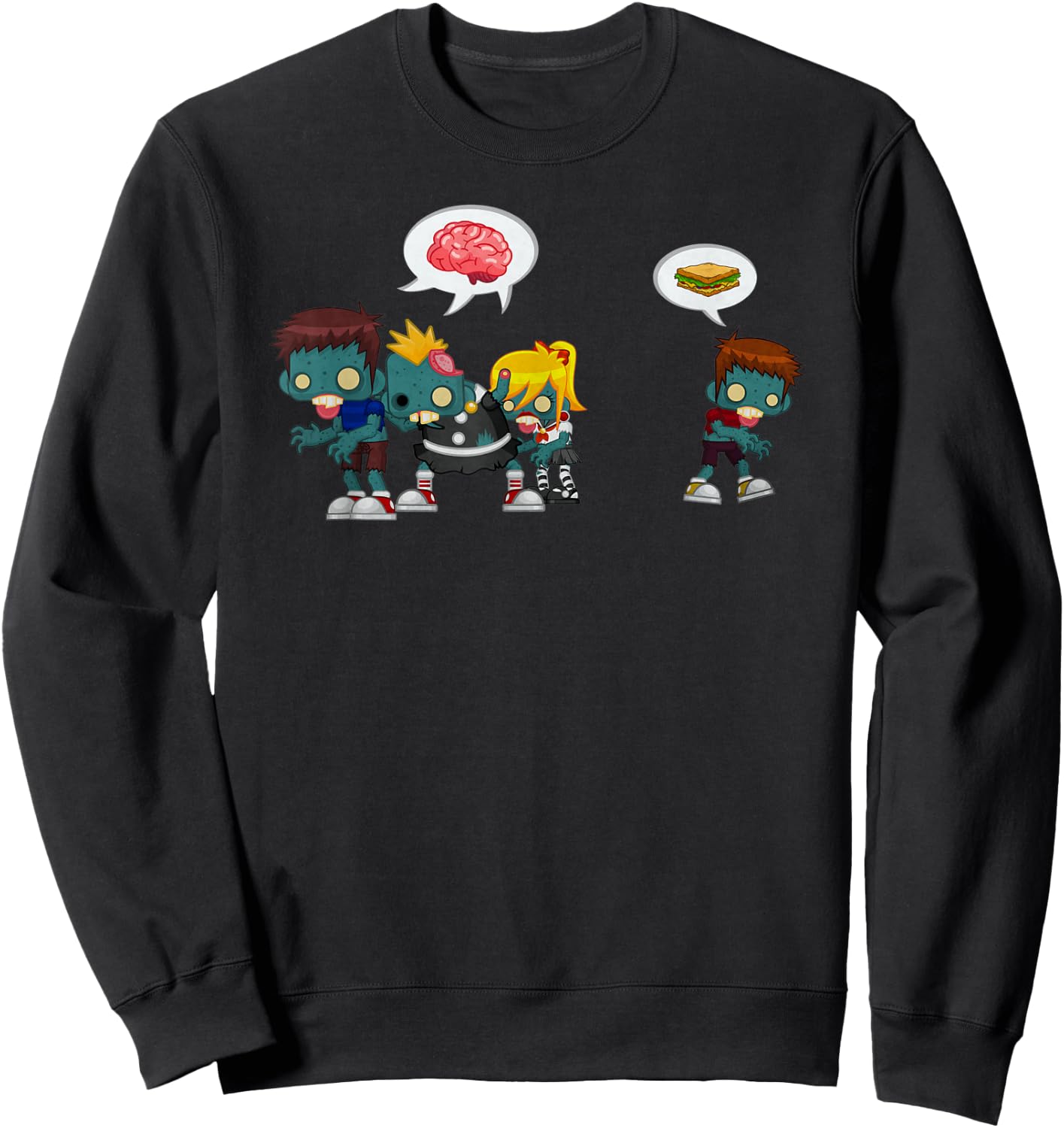 Zombie Just Wants A Sandwich Sweatshirt - Sweatshirt | Black