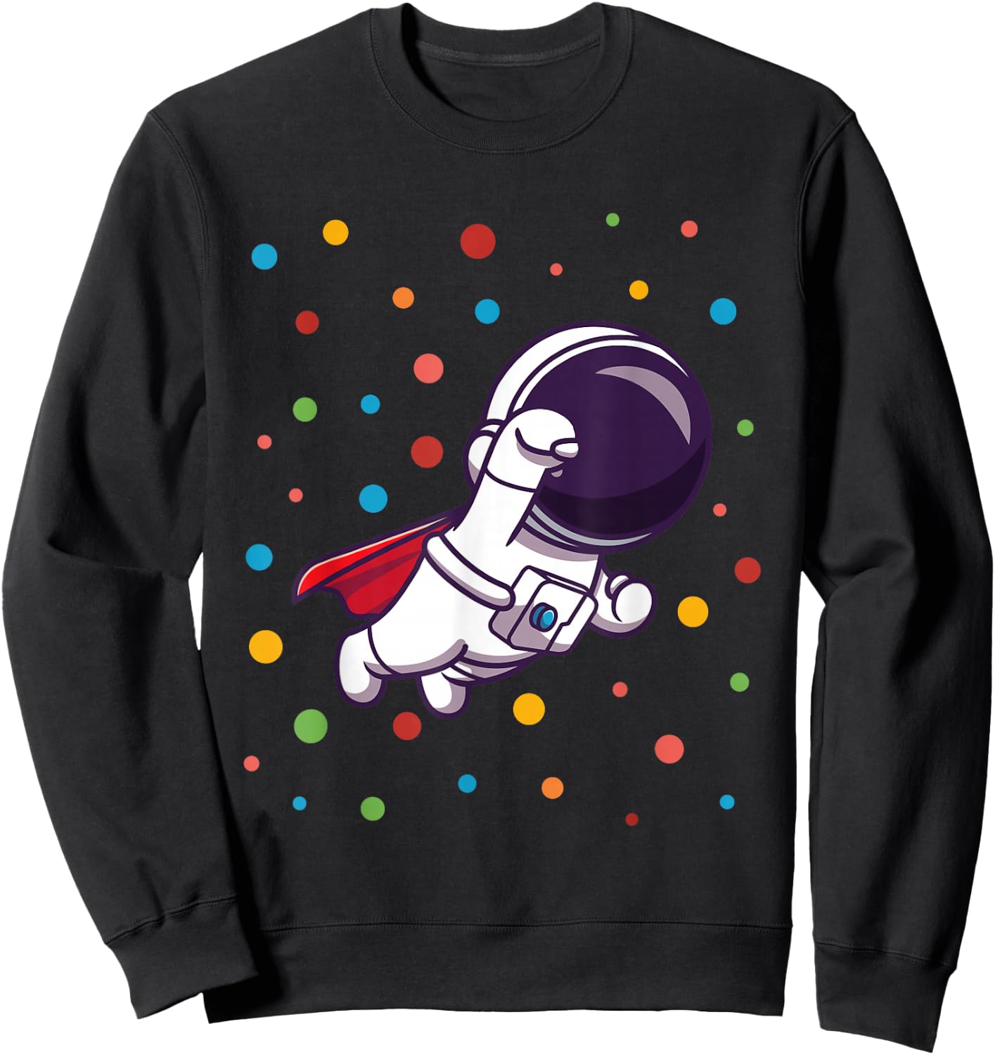 Dot Day Shirt Polka Dots Astronaut Kids Boys Youths Sweatshirt - Sweatshirt | Black