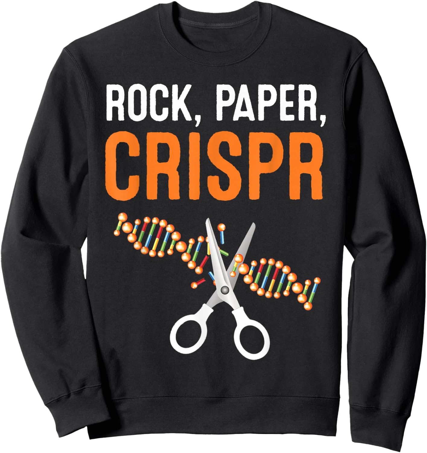 Crispr Rock Paper Scissors Scientist Biologist Gift Sweatshirt - Sweatshirt | Black