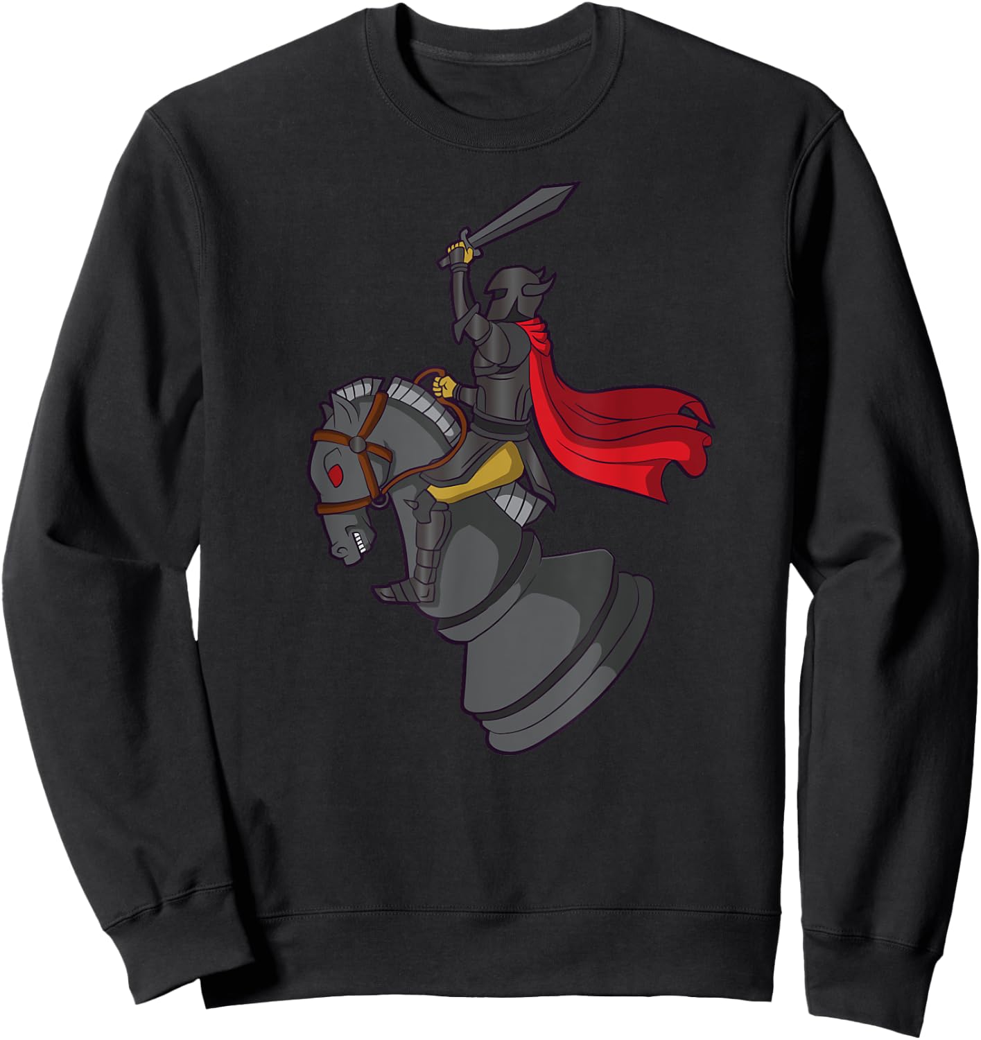 Chess Knight Attack Chessboard Chessmen Checkmate Sweatshirt - Sweatshirt | Black