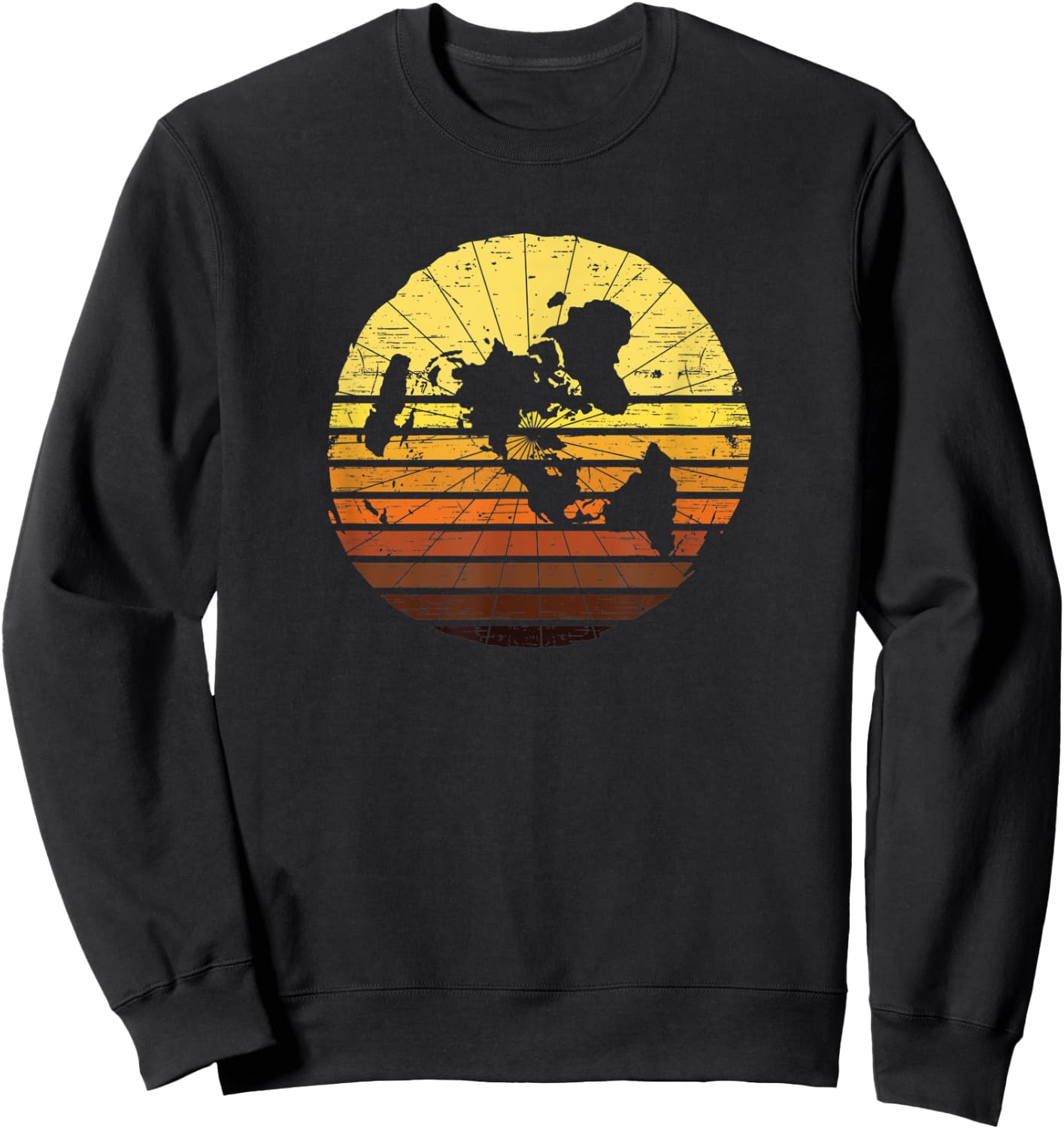 Flat Earth Conspiracy Theory Retro Earth Day Ice Wall Plane Sweatshirt - Sweatshirt | Black
