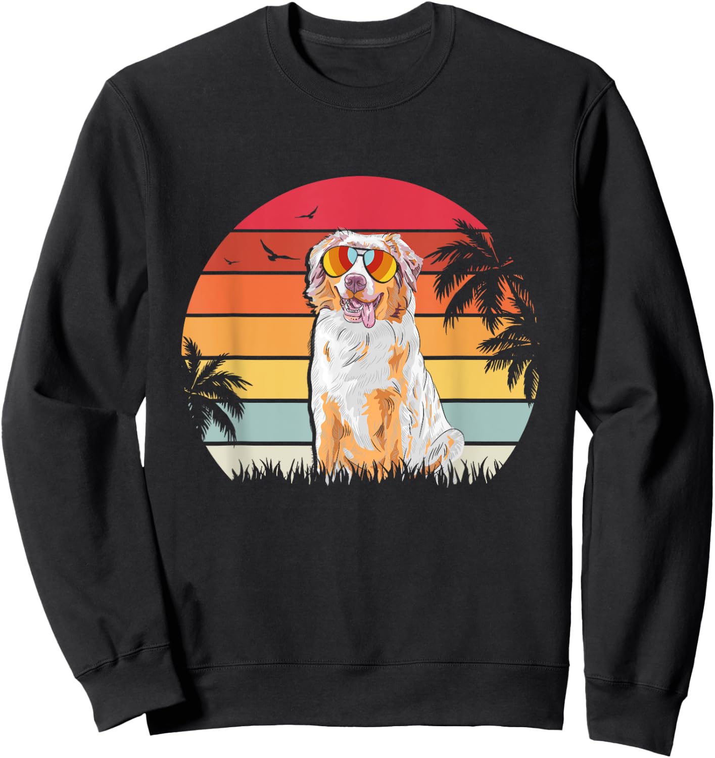 Australian Shepherd Retro style dog lover apparel Sweatshirt - Sweatshirt | Black