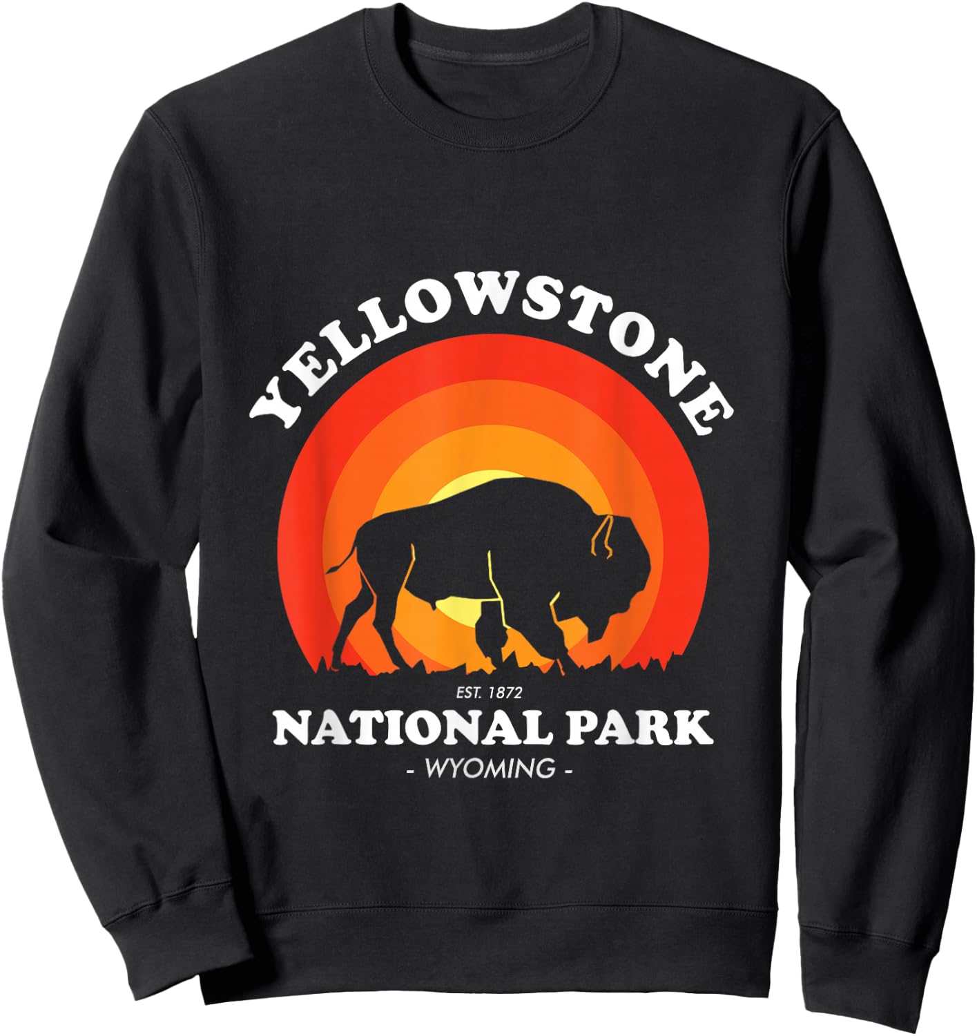 Yellow Stone National Park- Vintage Sweatshirt - Sweatshirt | Black