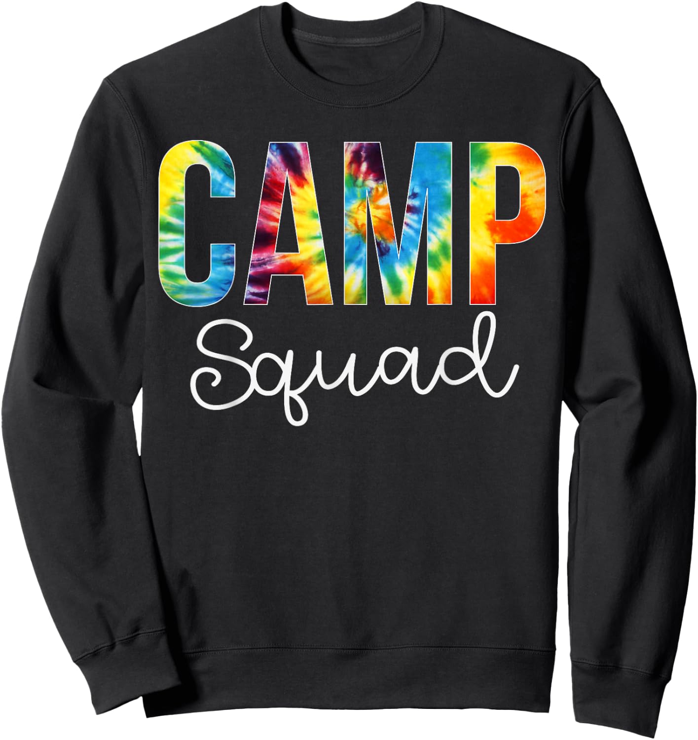 Camp Squad Tie Dye Appreciation Day Hello Back To School Sweatshirt - Sweatshirt | Black