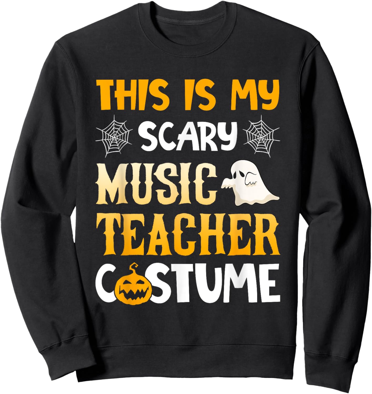 This Is My Scary Music Teacher Halloween Costumes Pajama Sweatshirt - Sweatshirt | Black