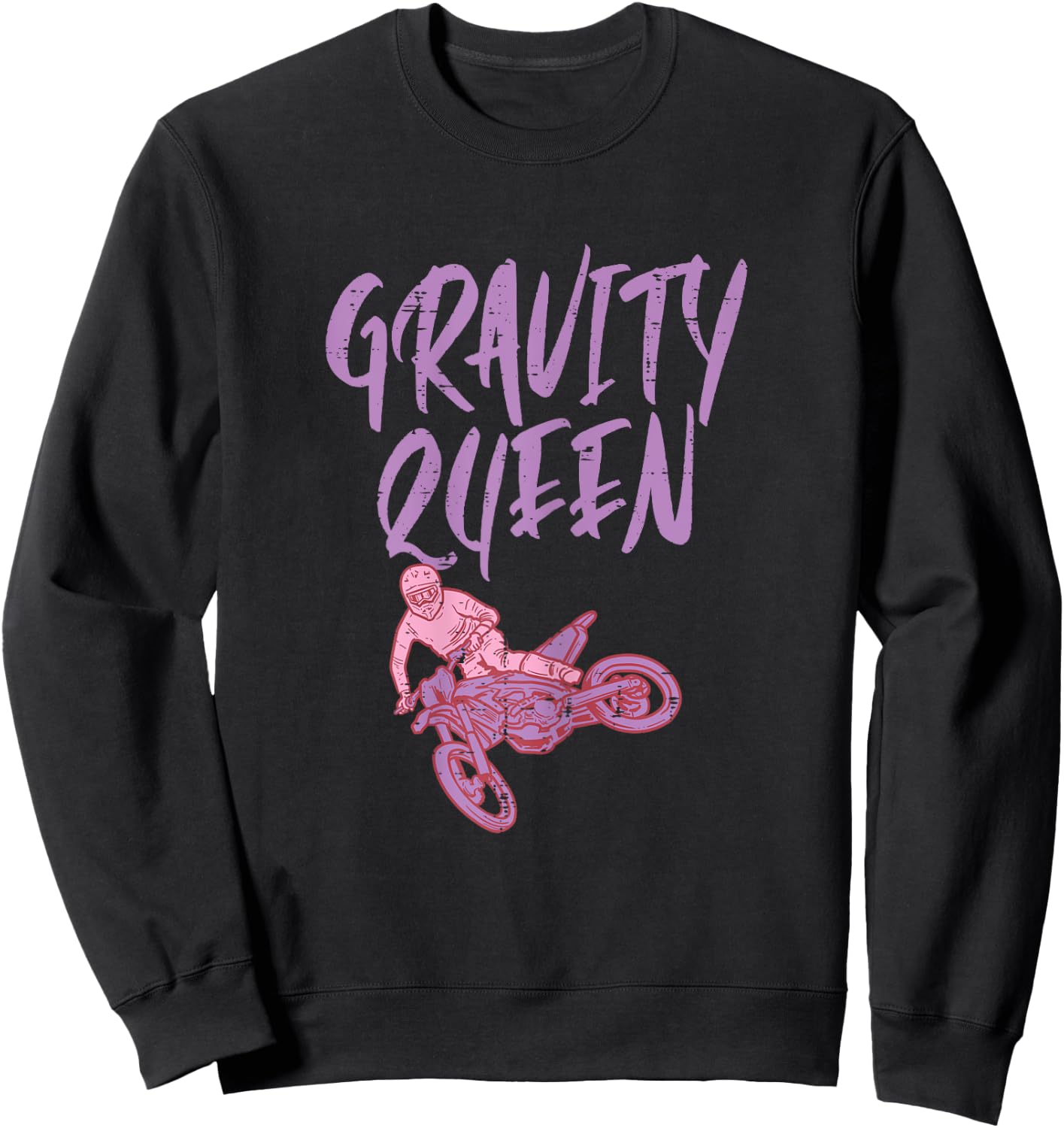 Gravity Queen Dirt Bike Motocross Racing Biker Girls Women Sweatshirt - Sweatshirt | Black