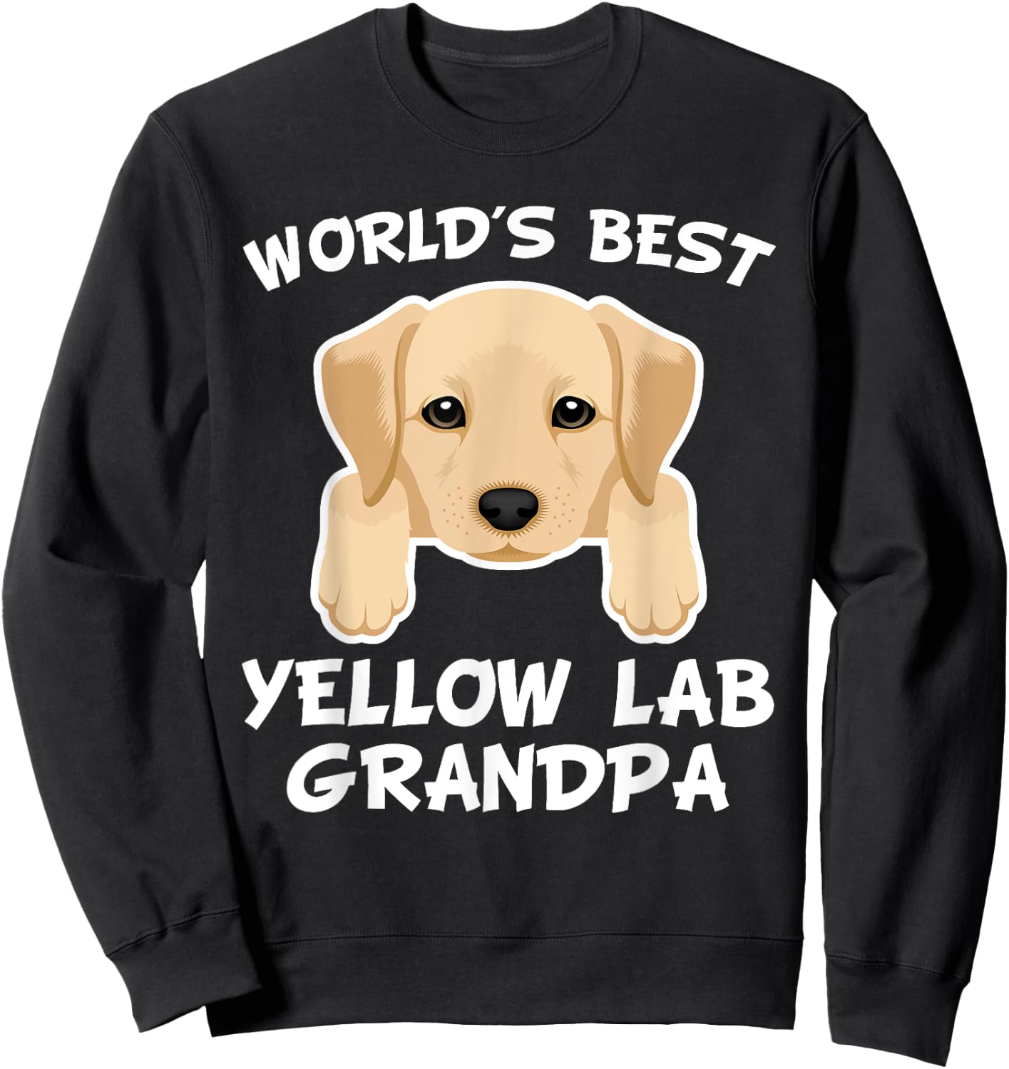 World's Best Yellow Lab Grandpa Dog Granddog Men Sweatshirt - Sweatshirt | Black