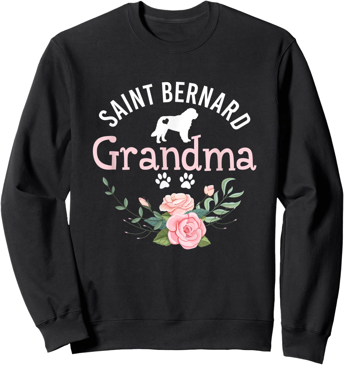 Saint Bernard Grandma Dog Gifts Dog Lover Christmas Sweatshirt - Sweatshirt | Black