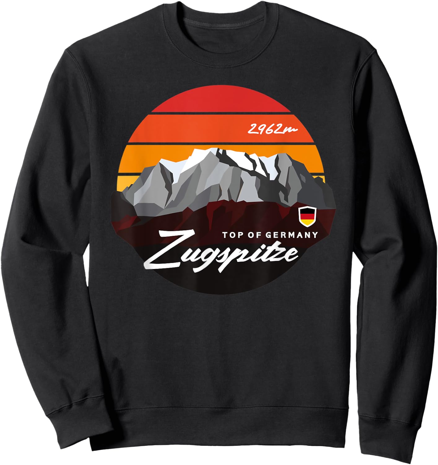 Germany Bavaria Zugspitze German Mountain Summit Souvenir Sweatshirt - Sweatshirt | Black