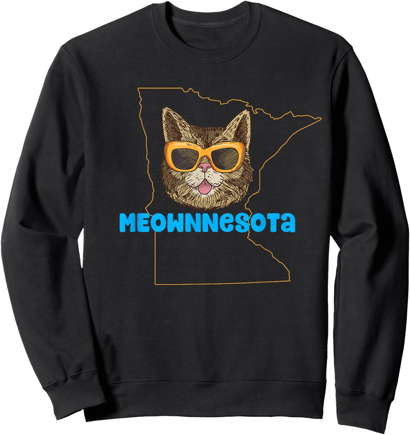 Meownnesota (Minnesota) - Funny City State Cat Pun Sweatshirt - Sweatshirt | Black