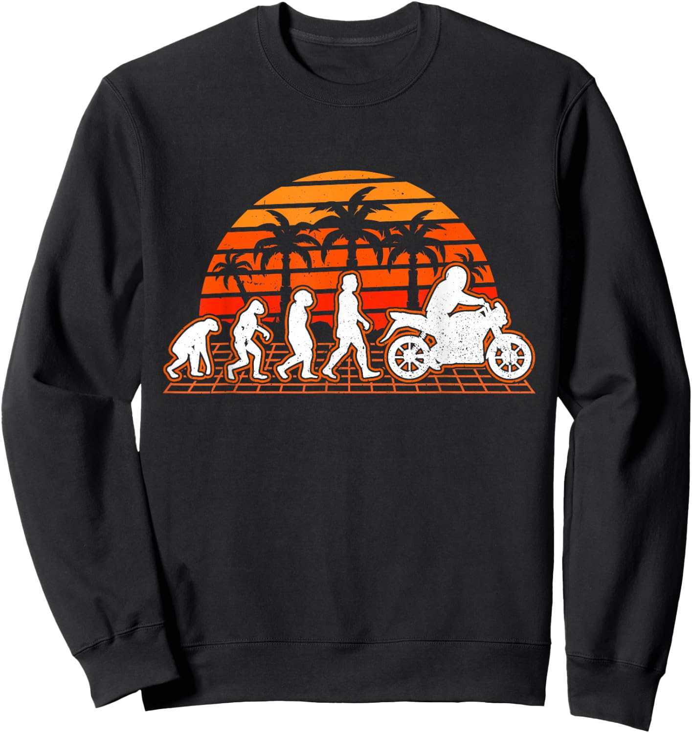 Motorcycle Evolution Retro Motorcycle Biker Sweatshirt - Sweatshirt | Black