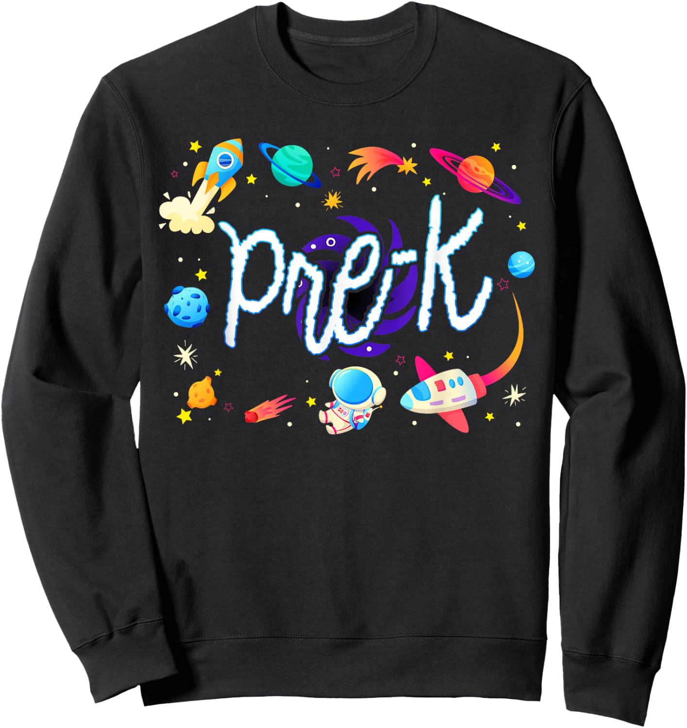 Pre-K Astronaut Planets Space Back To School Techer Kids Sweatshirt - Sweatshirt | Black