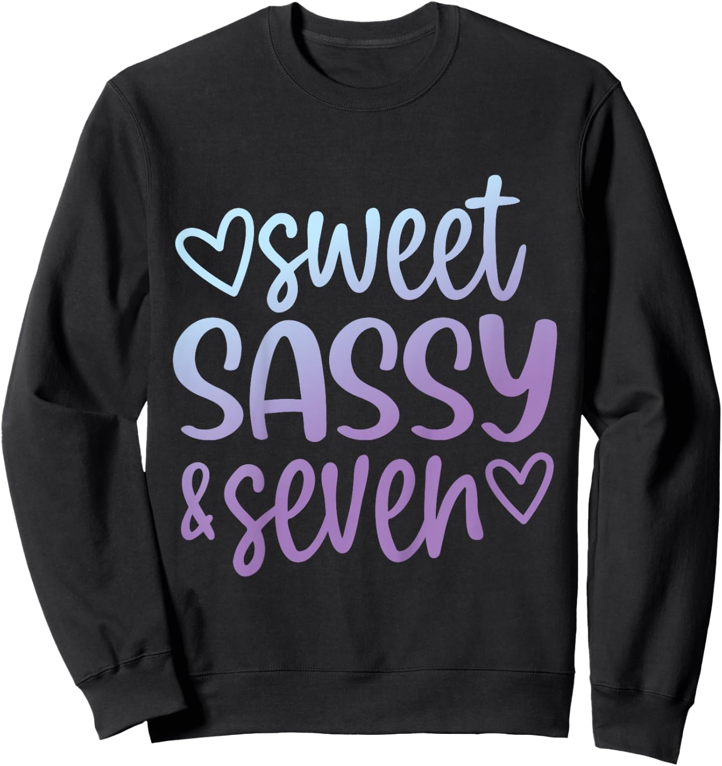 Tie Dye Sweet Sassy and Seven 7th Birthday Girls 7 Years Old Sweatshirt - Sweatshirt | Black