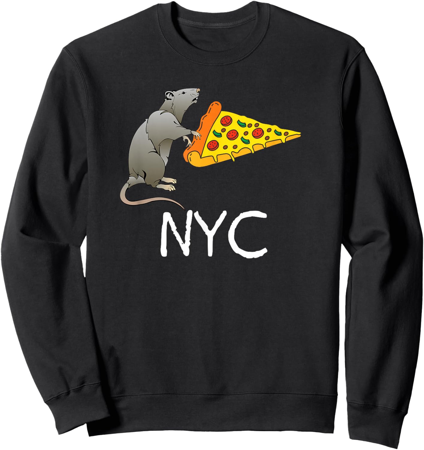 NYC, Pizza Rat Sweatshirt - Sweatshirt | Black
