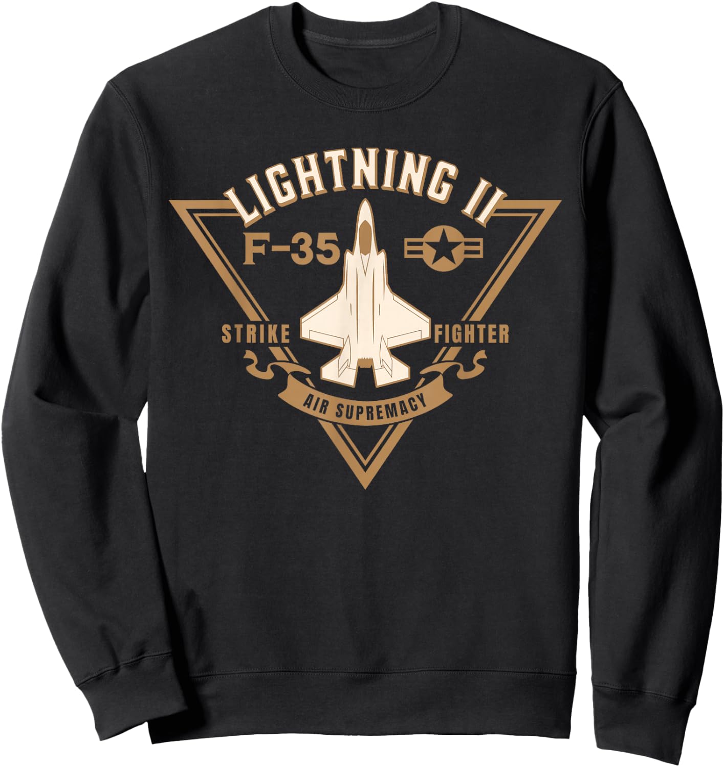 F 35 Jet Fighter Military Aircraft Design Sweatshirt - Sweatshirt | Black