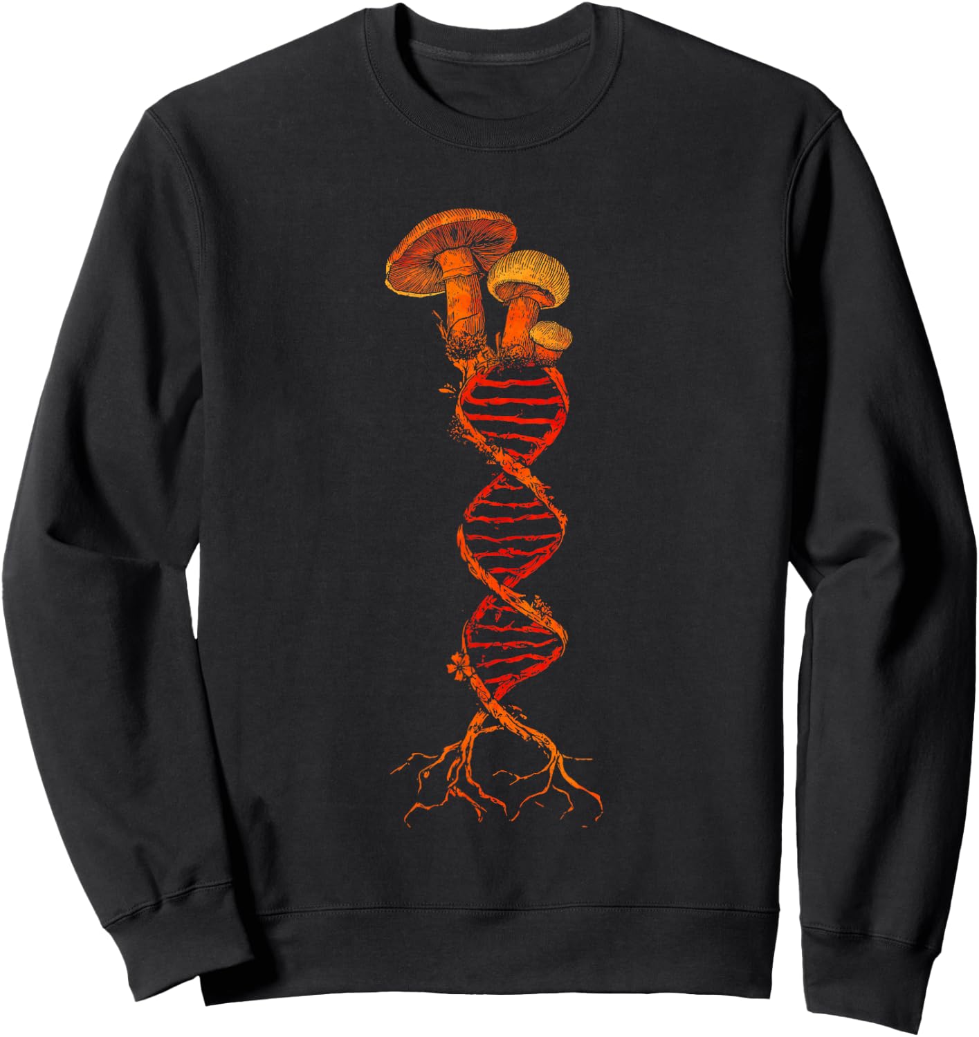 Mushroom DNA Goblincore Aesthetic Mycology Shroom Fungi Sweatshirt - Sweatshirt | Black