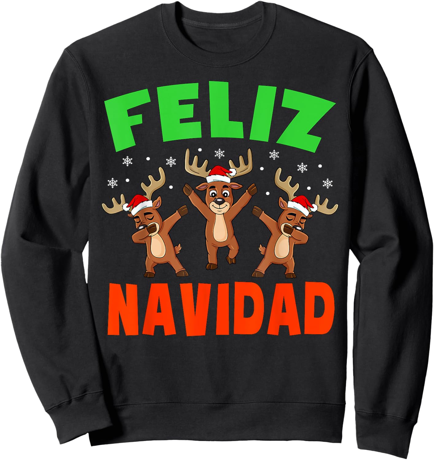 Feliz Navidad Shirt Kids Family Christmas Pajamas Men Women Sweatshirt - Sweatshirt | Black