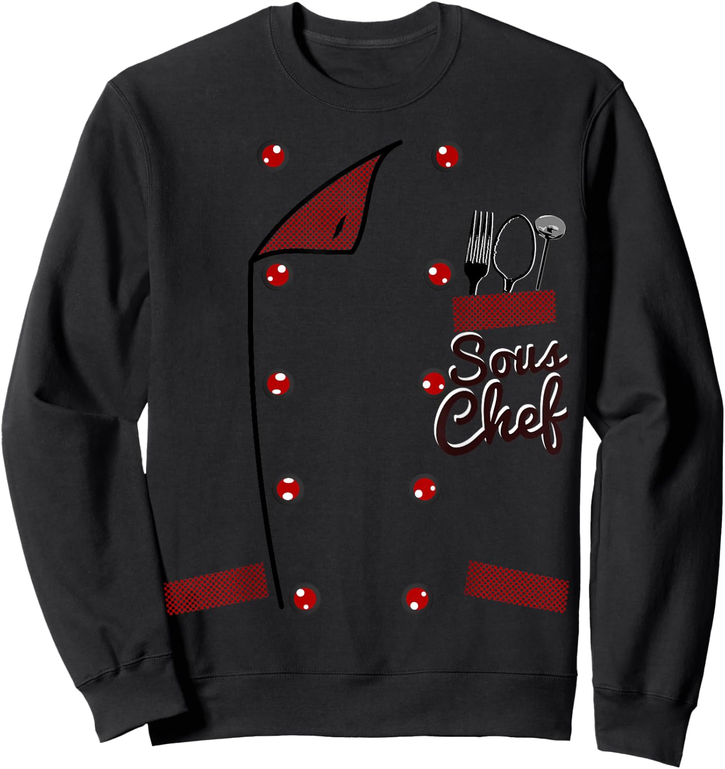Sous Chef Jacket Funny Faux Costume Idea for Cooks Sweatshirt - Sweatshirt | Black