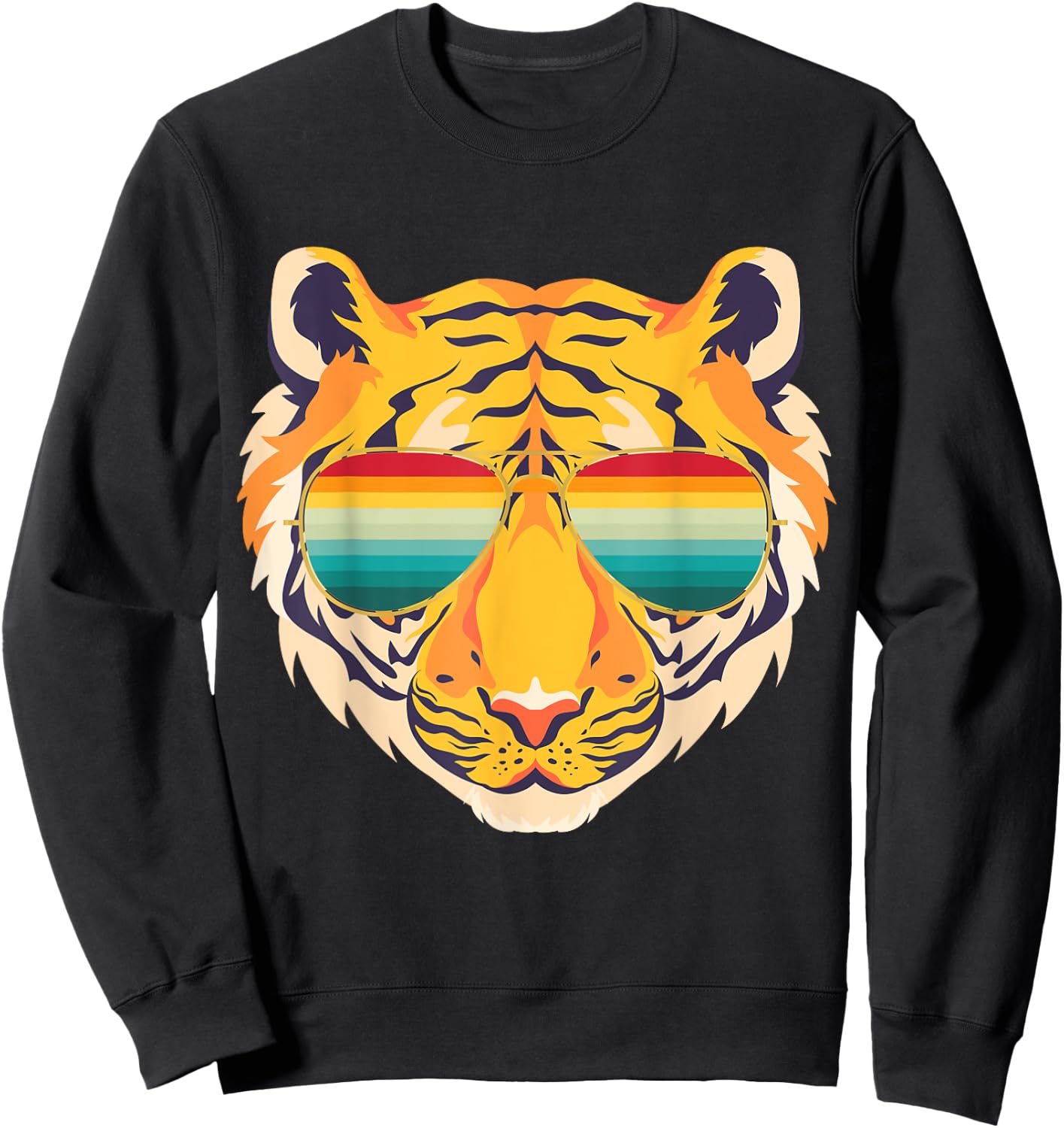 Birthday Shirt Cool Tiger Striped Animal Theme Party Sweatshirt - Sweatshirt | Black