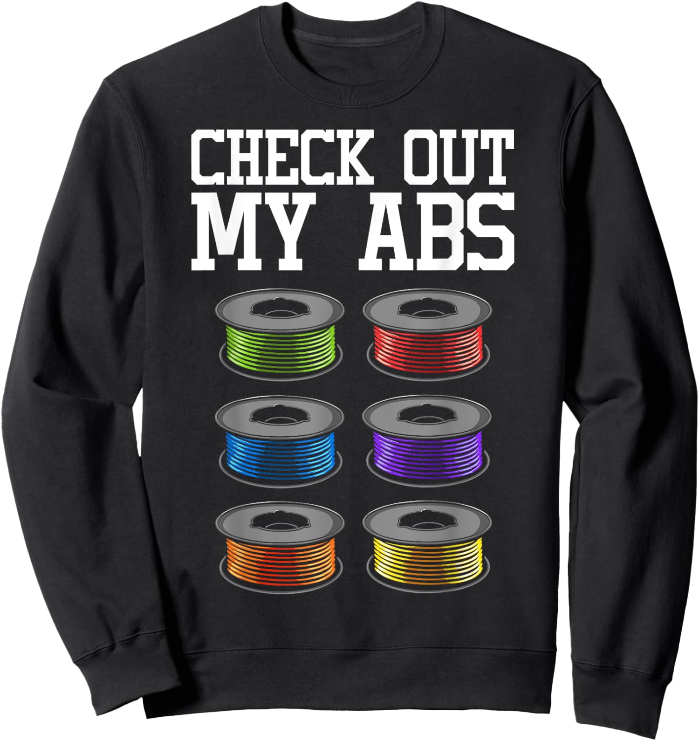 Funny 3D Printing Designs Women ABS Printer Filament Sweatshirt - Sweatshirt | Black