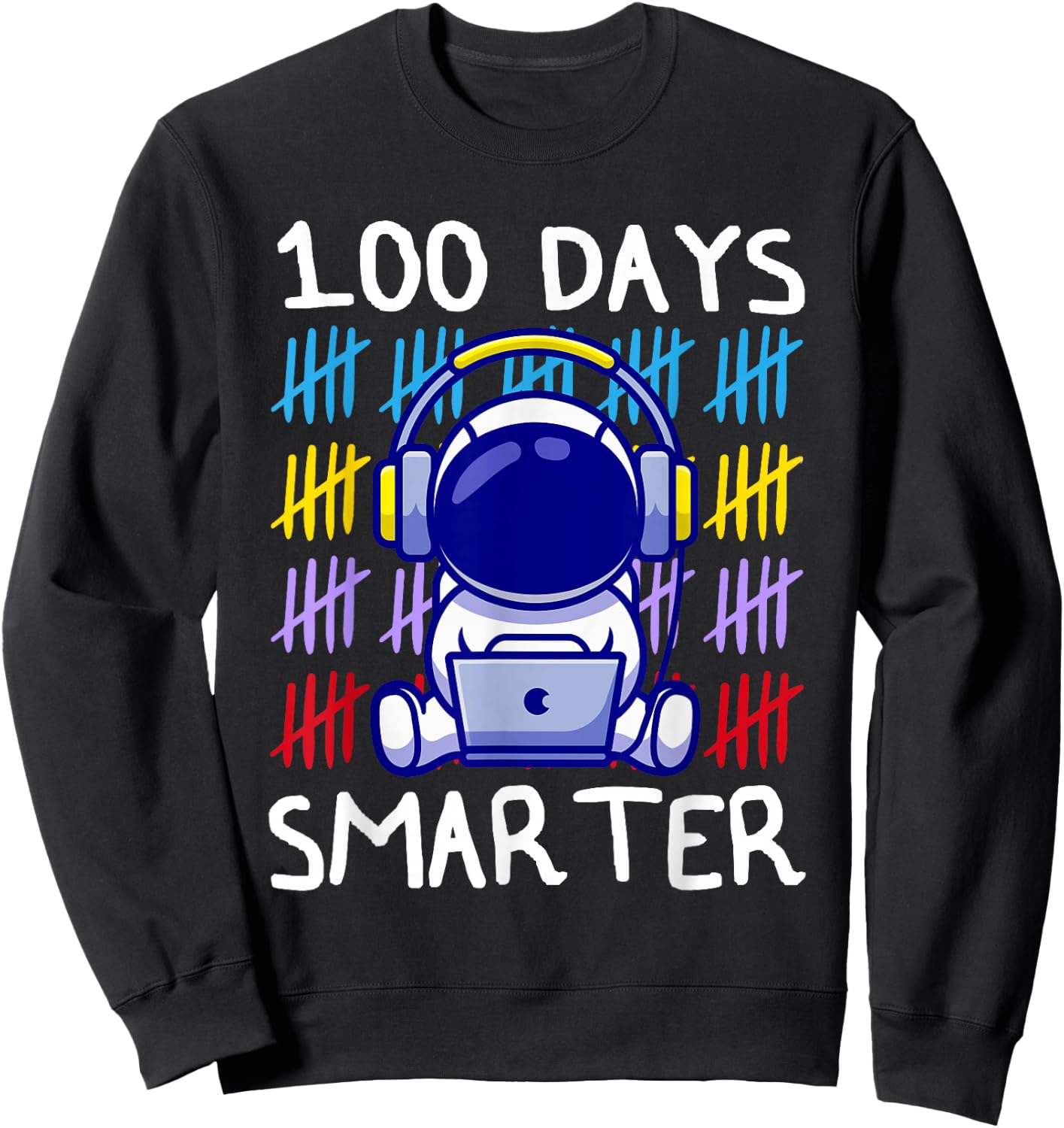 100 Day Smarter shirt 100 Day Online school Astronaut Lovers Sweatshirt - Sweatshirt | Black