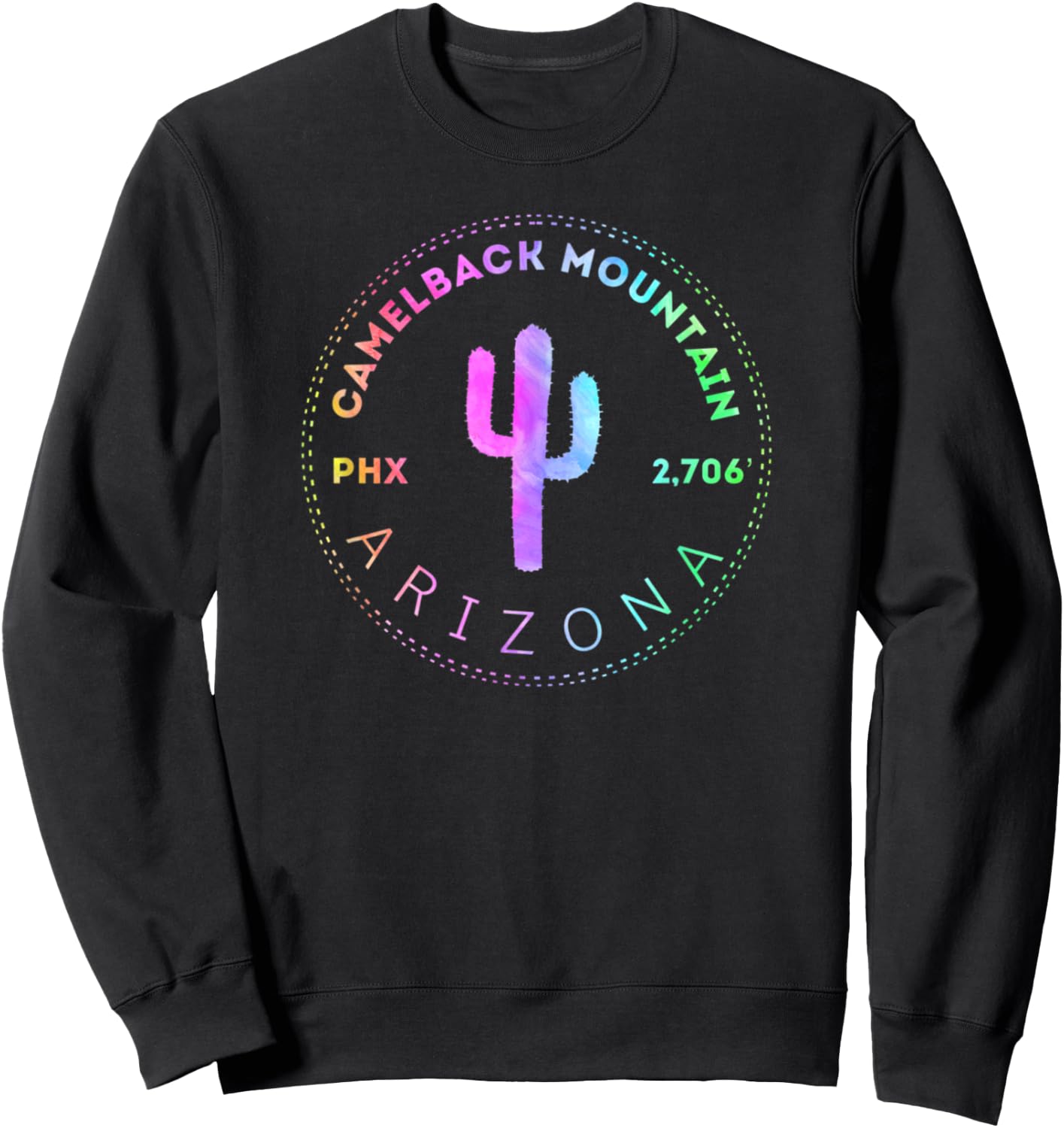 Camelback Mountain - Phoenix Arizona Climbing Hiking Tie Dye Sweatshirt - Sweatshirt | Black