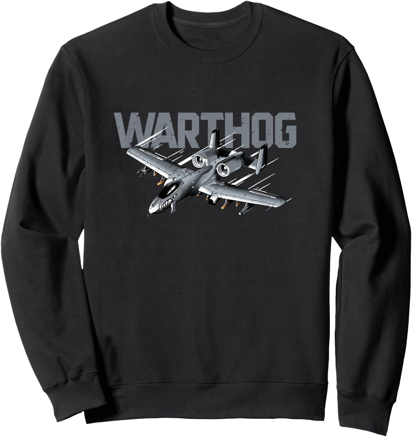 Military Airplane - A-10 Warthog Aircraft Sweatshirt - Sweatshirt | Black