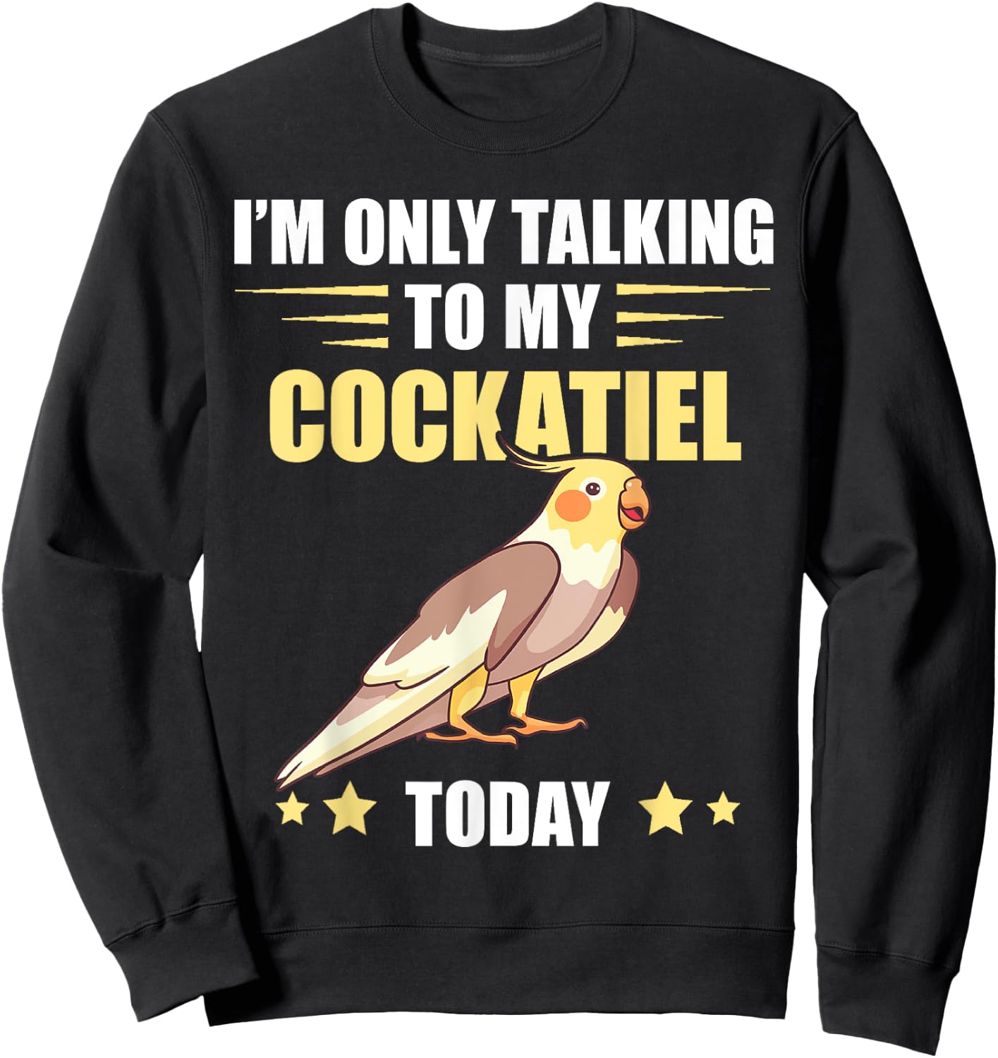 Cockatiel I'm Only Talking To My Cockatiel Bird Parrot Lover Sweatshirt - Sweatshirt | Black