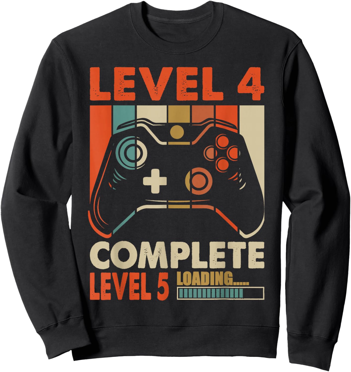 Vintage 4th Year Wedding Anniversary Funny Level 4 Complete Sweatshirt - Sweatshirt | Black