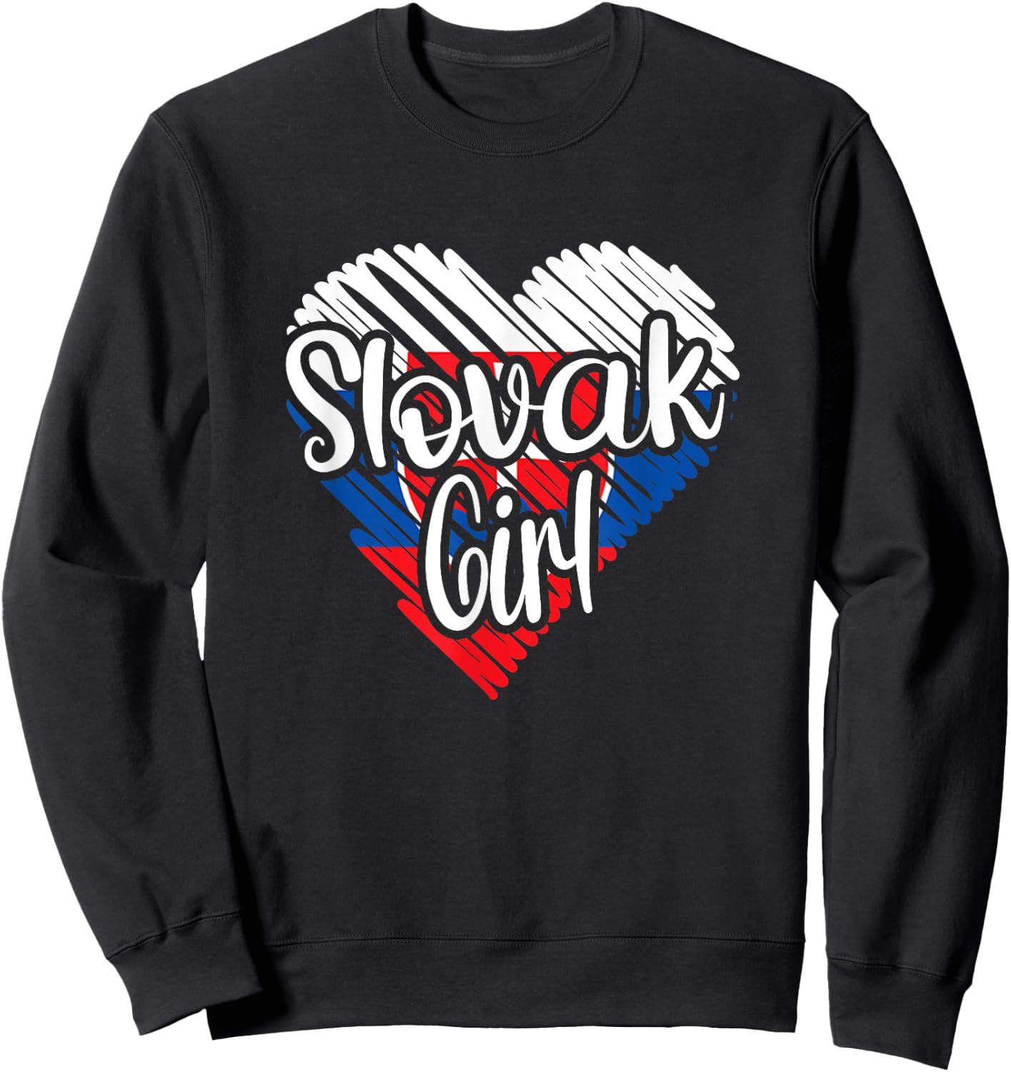 Slovakia For Girl Slovak Heart Flag Slovakia Sweatshirt - Sweatshirt | Black