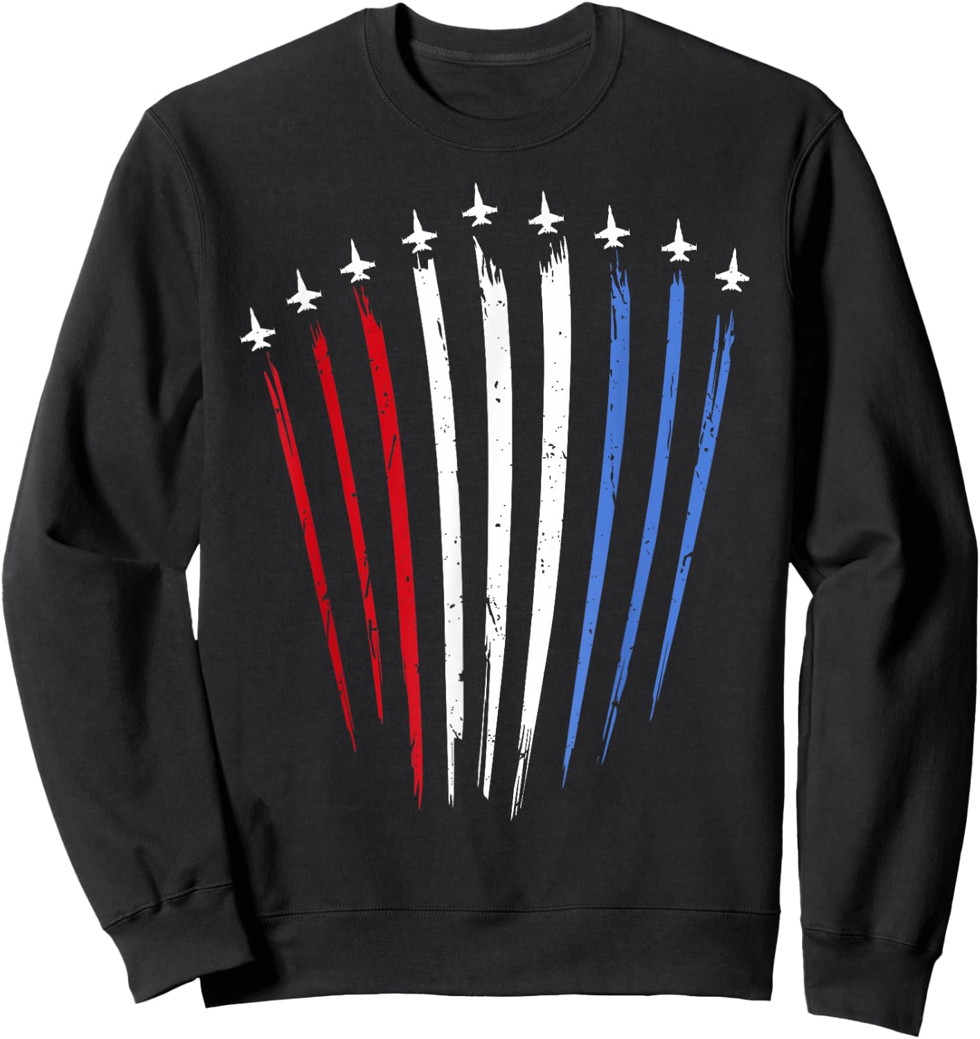 Red White Blue Air Force Planes Sweatshirt - Sweatshirt | Black