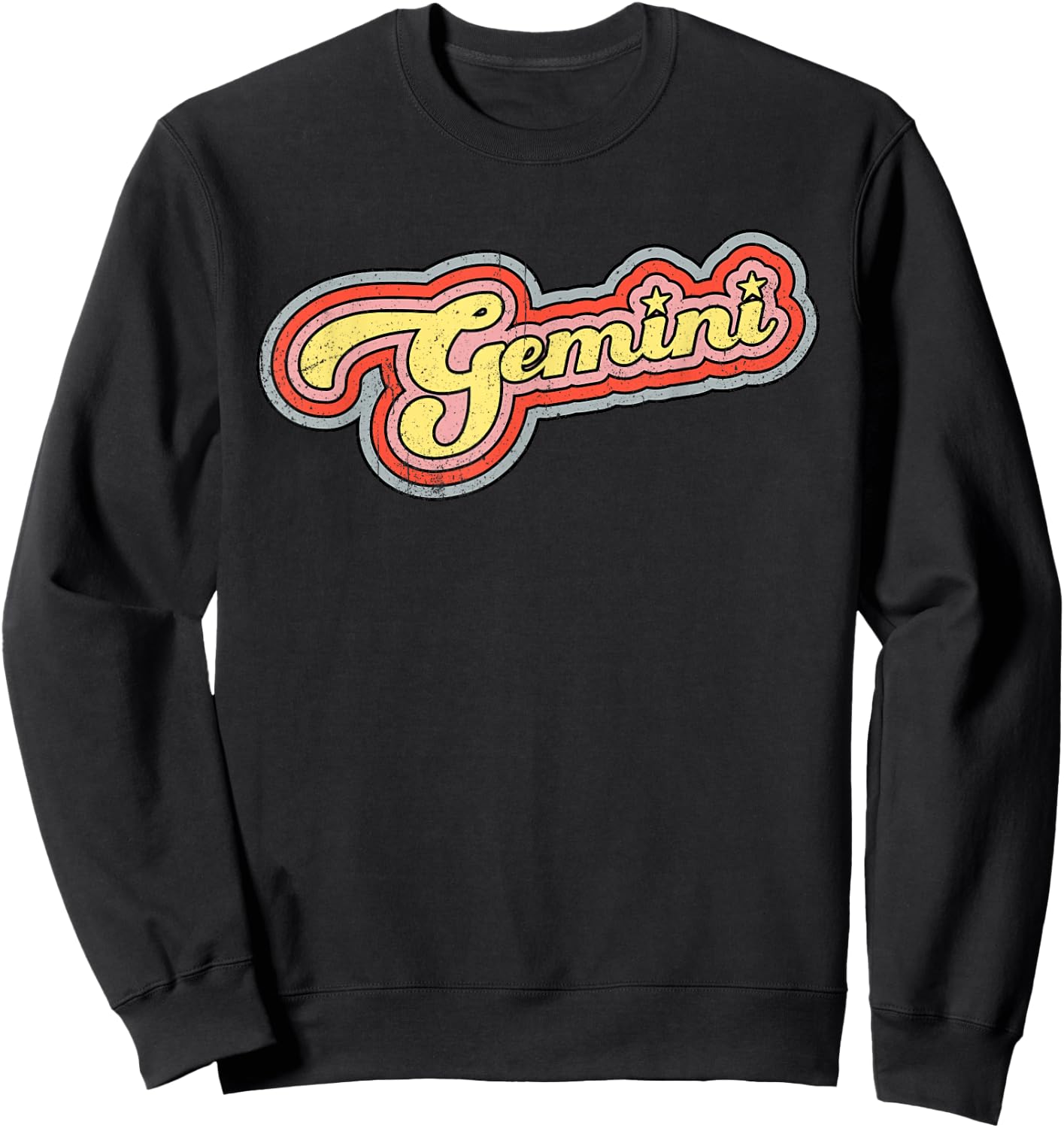 Retro Gemini Zodiac Twins May June Birthday Sign Horoscope Sweatshirt - Sweatshirt | Black