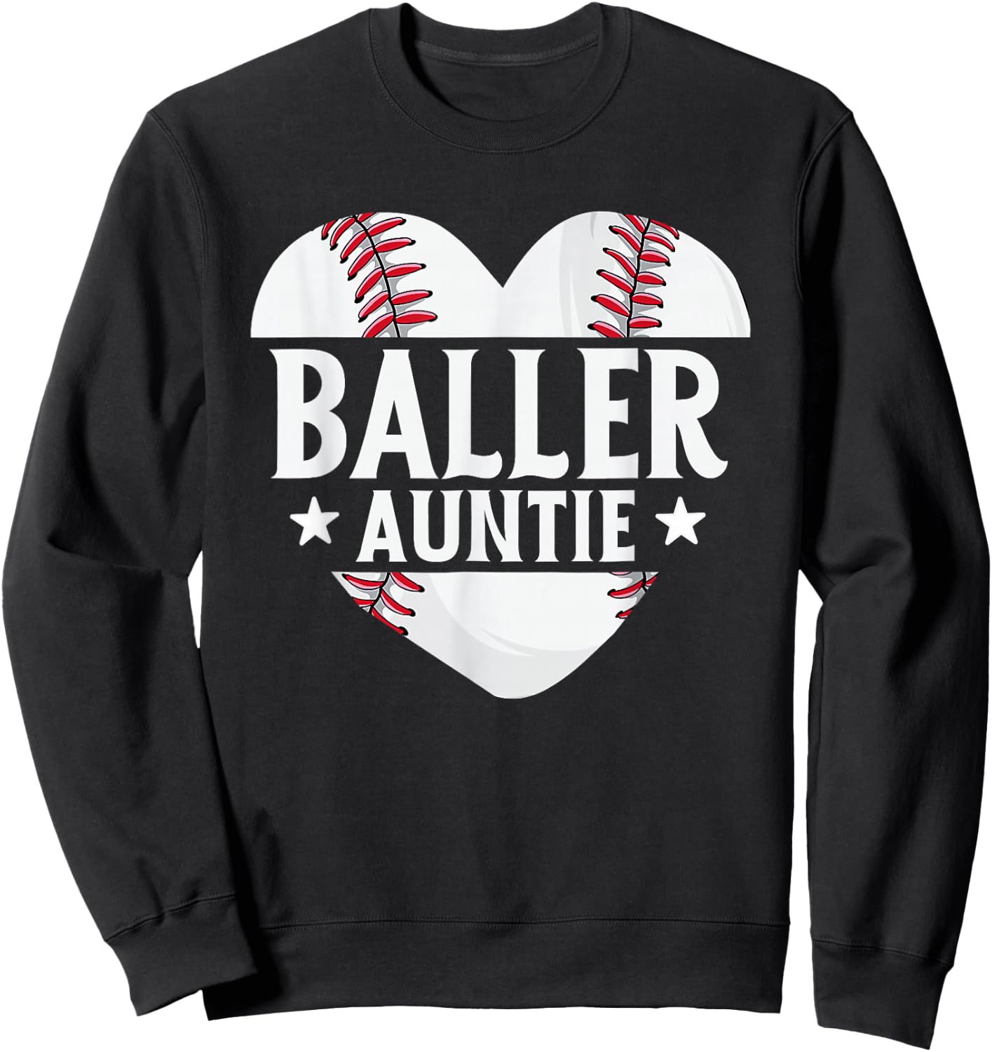 Baseball Aunt Gifts Baller Auntie Mother's Day Mom Women Sweatshirt - Sweatshirt | Black