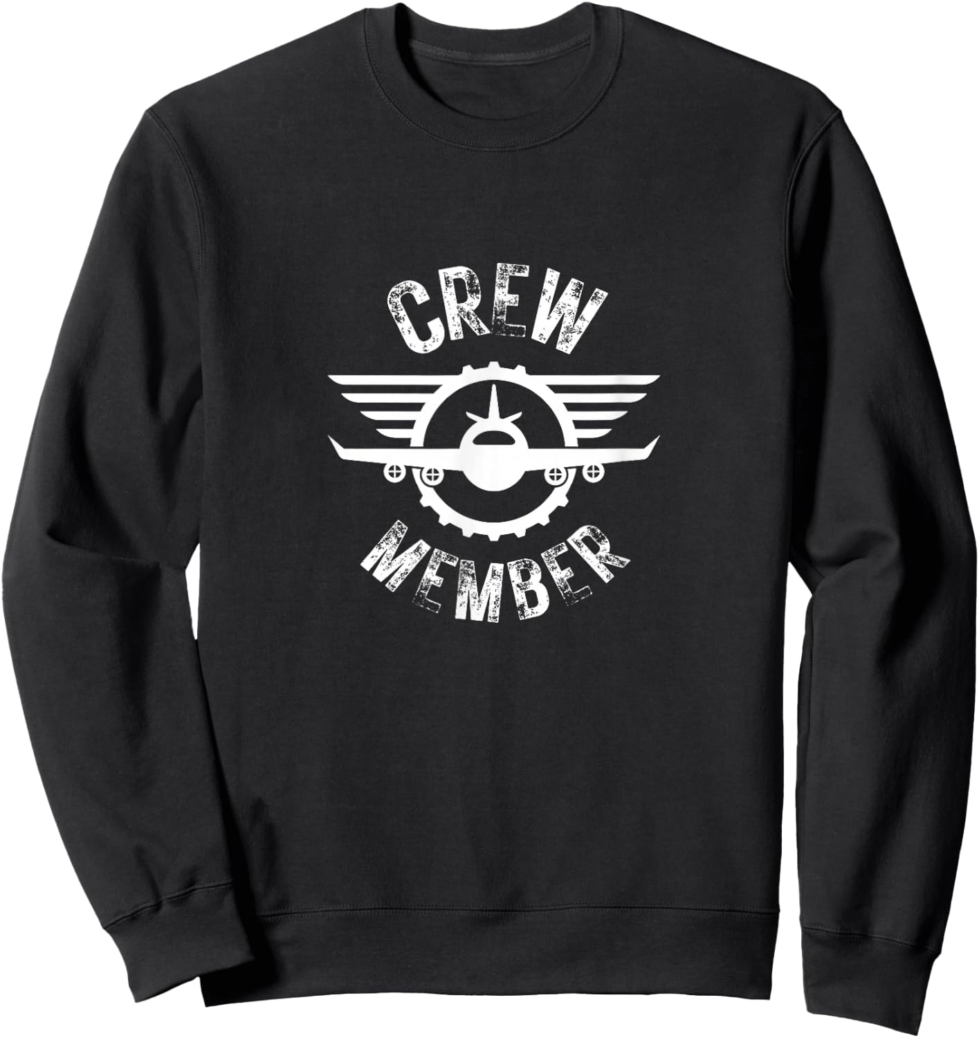 Crew Member Flight Attendant Pilot Flight School Sweatshirt - Sweatshirt | Black