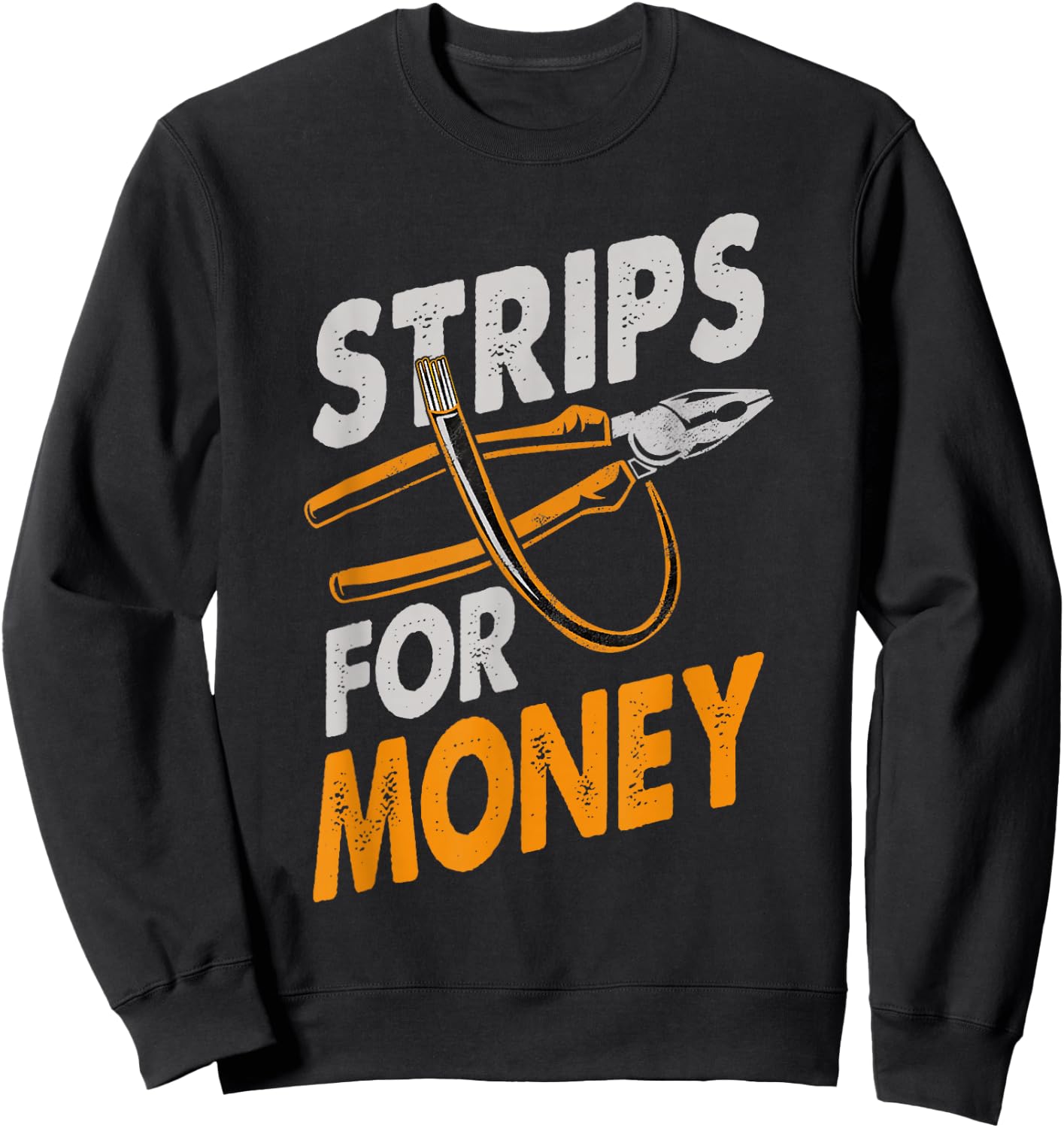 Powerline Electrical Dad Electricians Strips Sweatshirt - Sweatshirt | Black