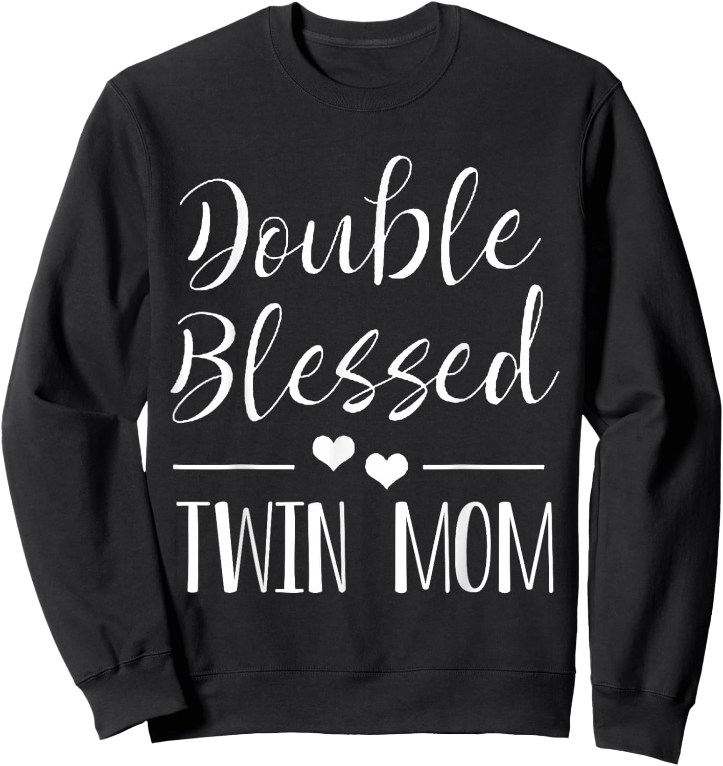 Twin Mama Twin Mom to Be Pregnancy Announcement Sweatshirt - Sweatshirt | Black