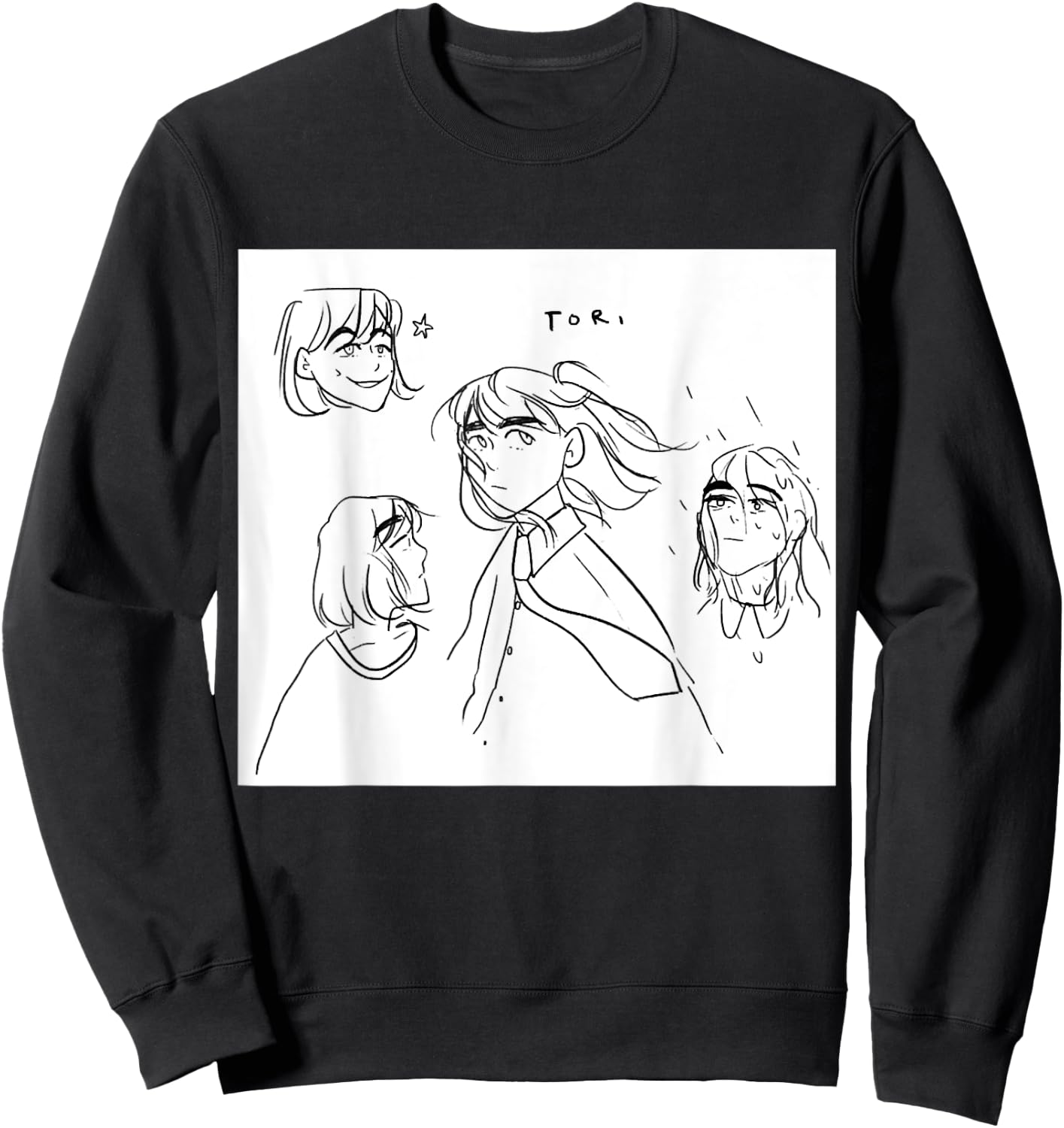 Tori Spring Sketches, Present For Tori's Fan, Drawing Lover Sweatshirt - Sweatshirt | Black